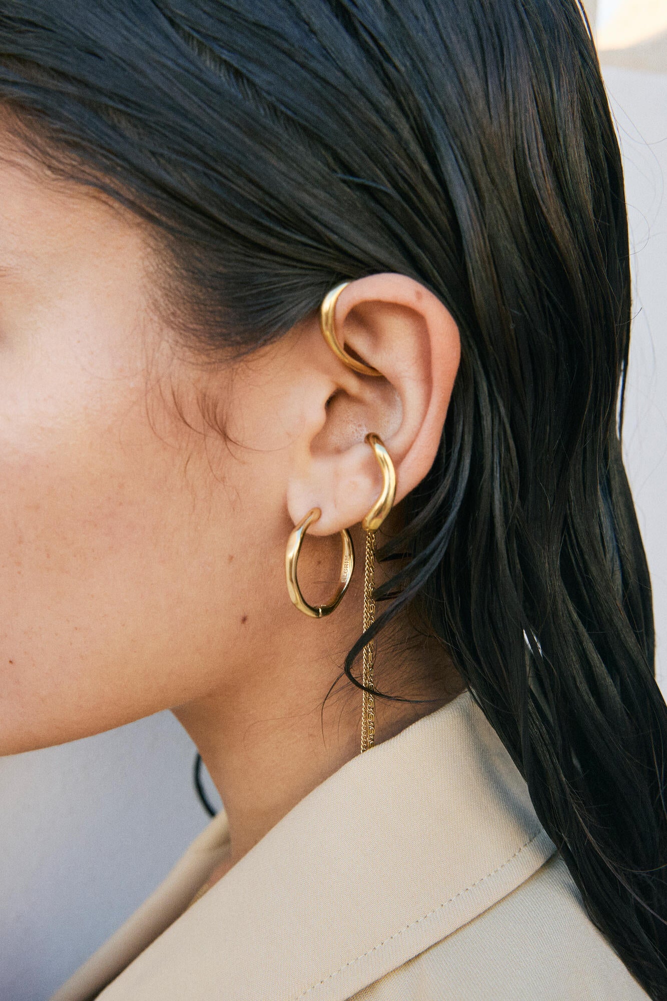 Evon 2-i-1 earcuff sæt - forgyldt