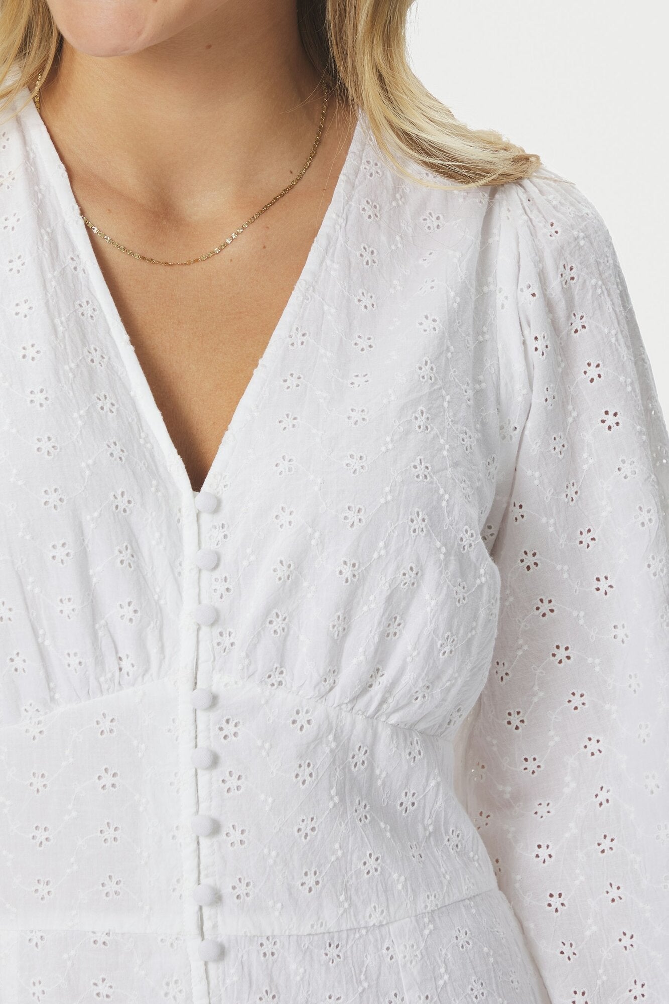 Alto Embroidery kjole - hvid
