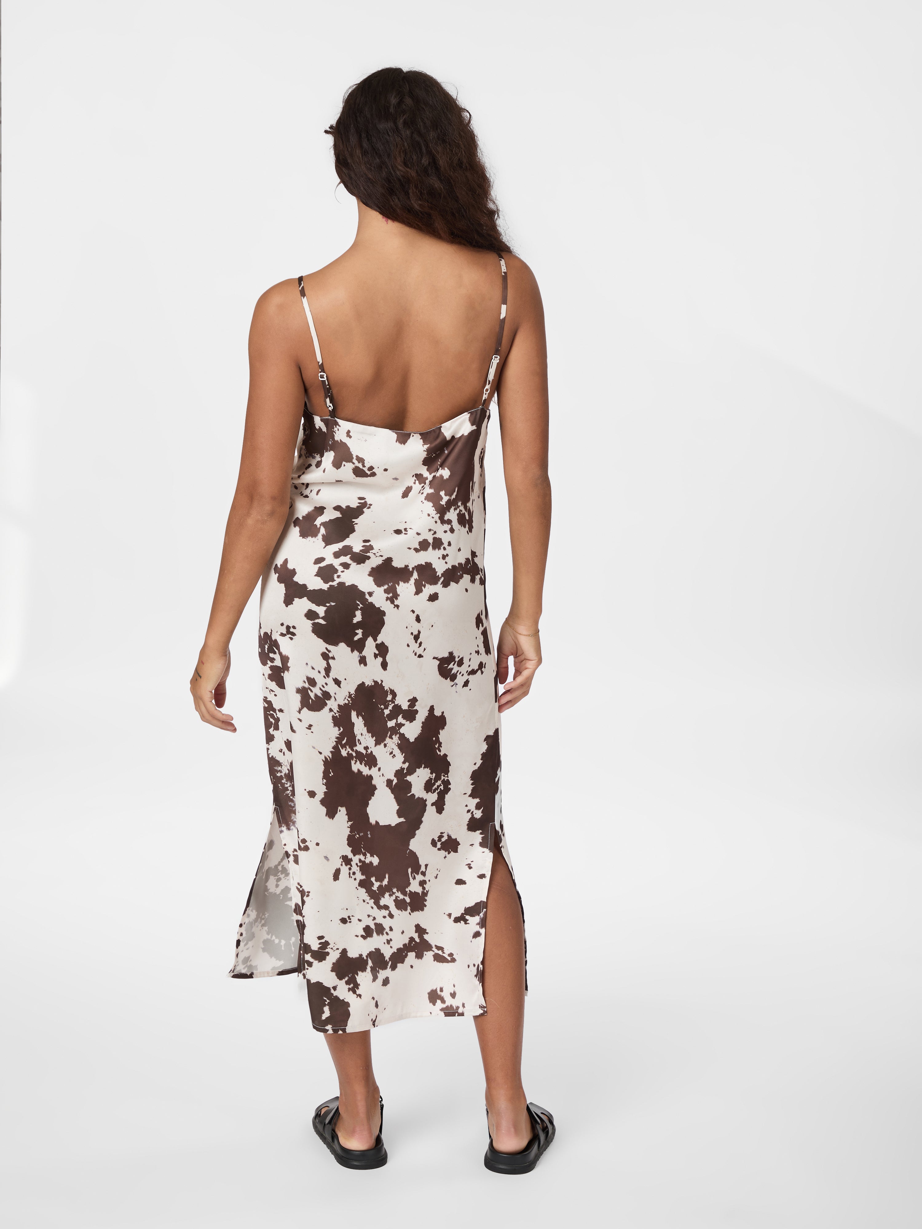 Kamran Cow Print kjole - brun
