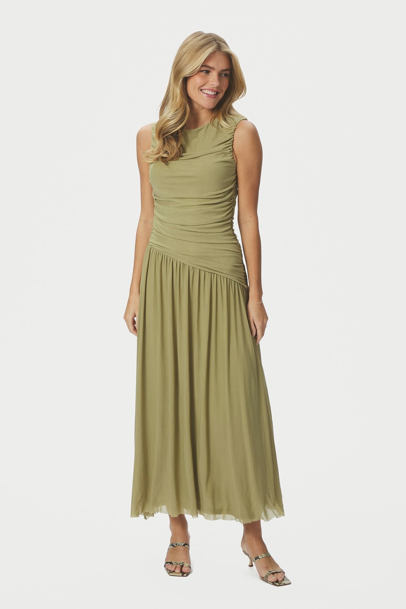 Cludine Mesh kjole - Sage Green