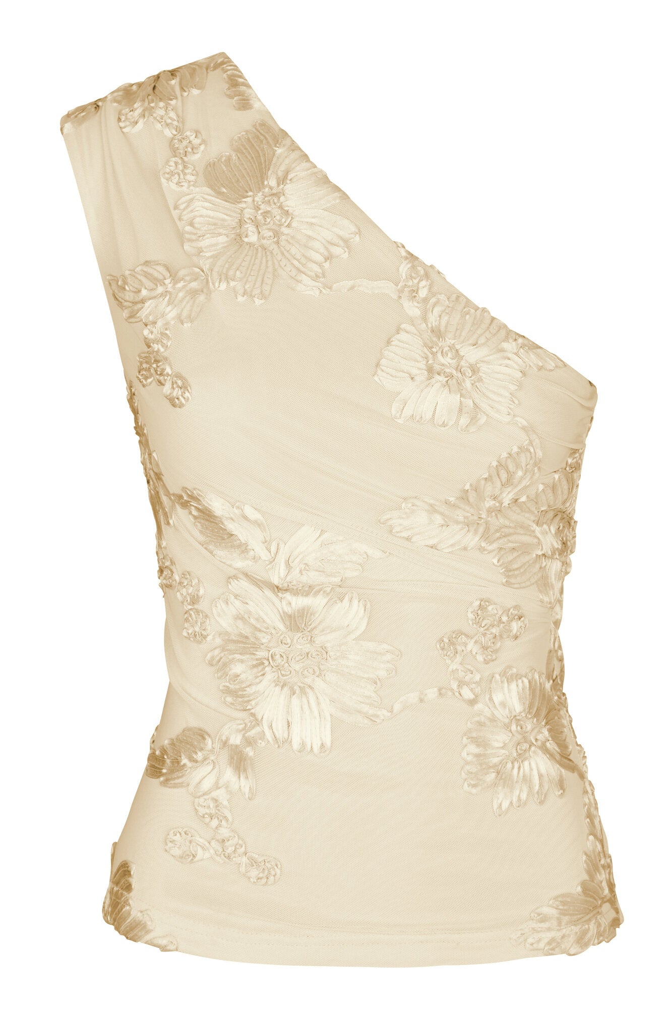Florini Big Flower Mesh Top - Light Yellow