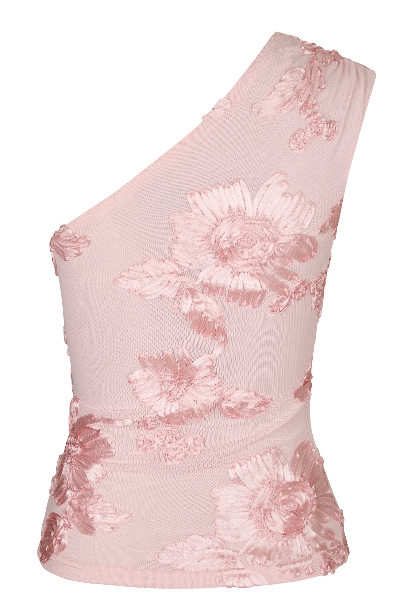 Florini Big Flower Mesh Top - Light Pink