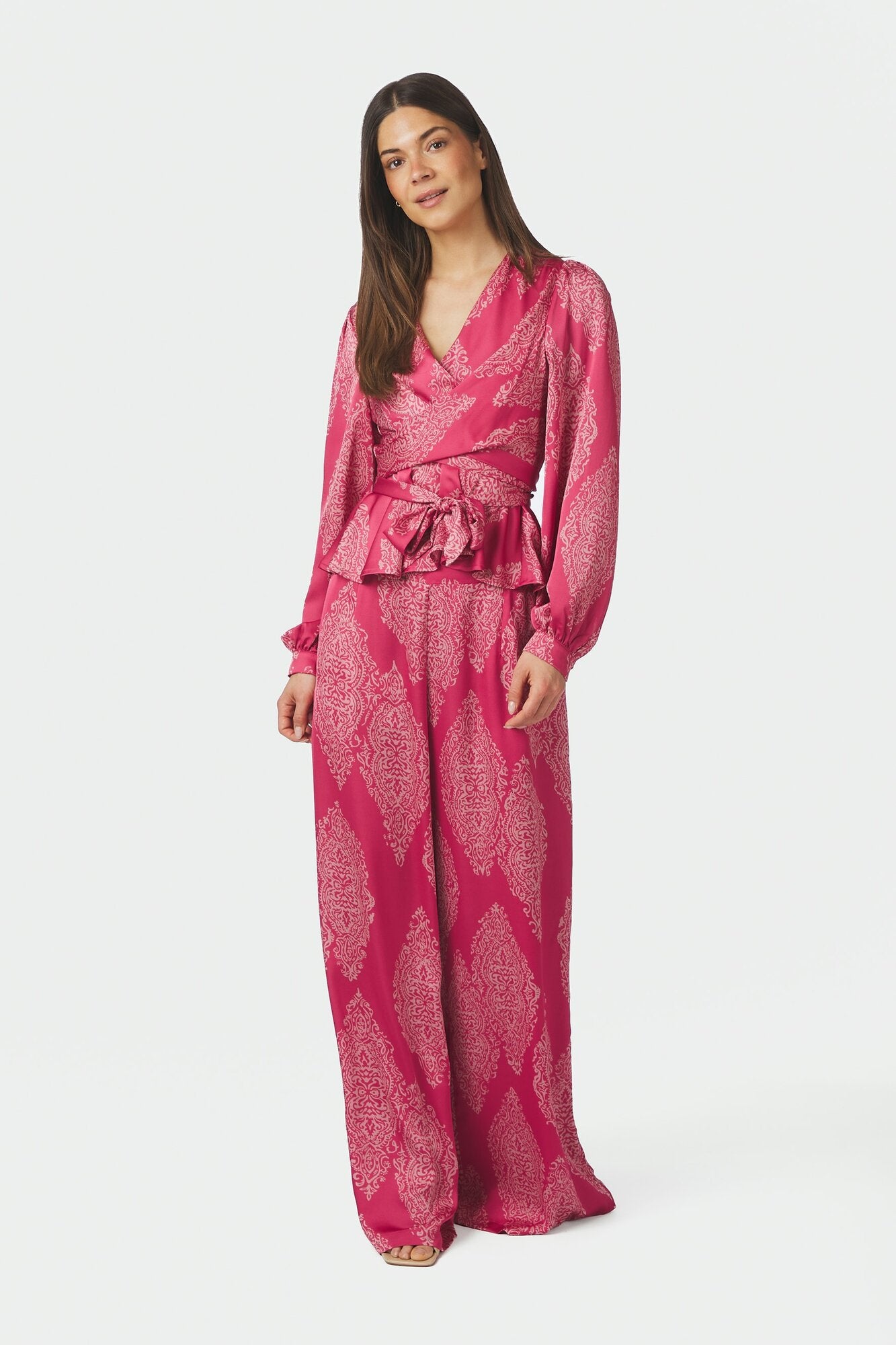 Rista Paisley Drop bluse - Cherry Pink