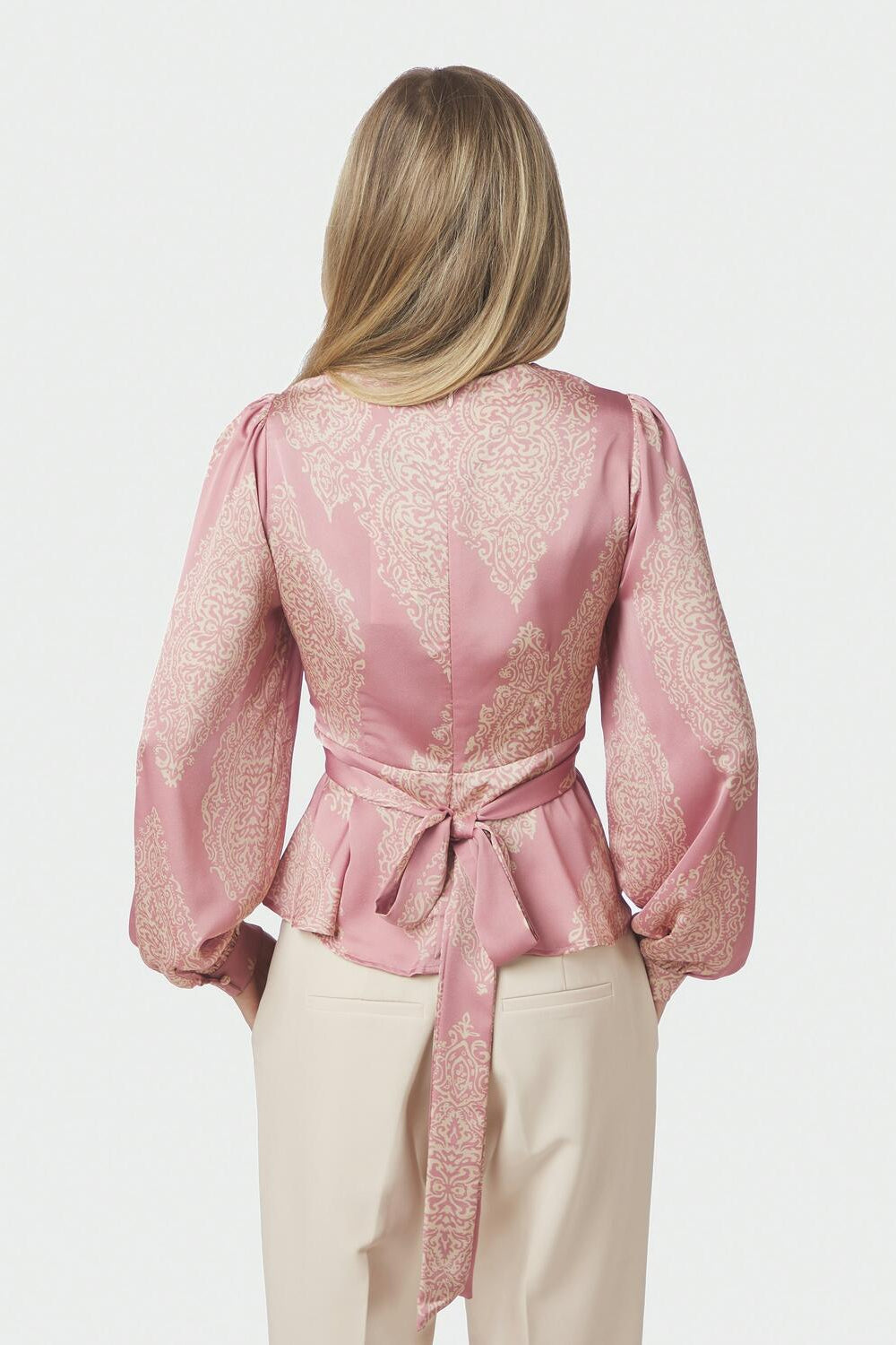 Rista Paisley Drop bluse - Evening Rose