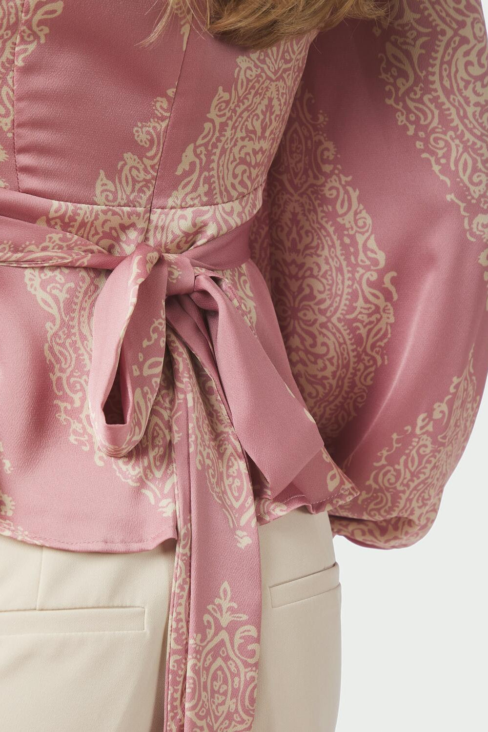 Rista Paisley Drop bluse - Evening Rose