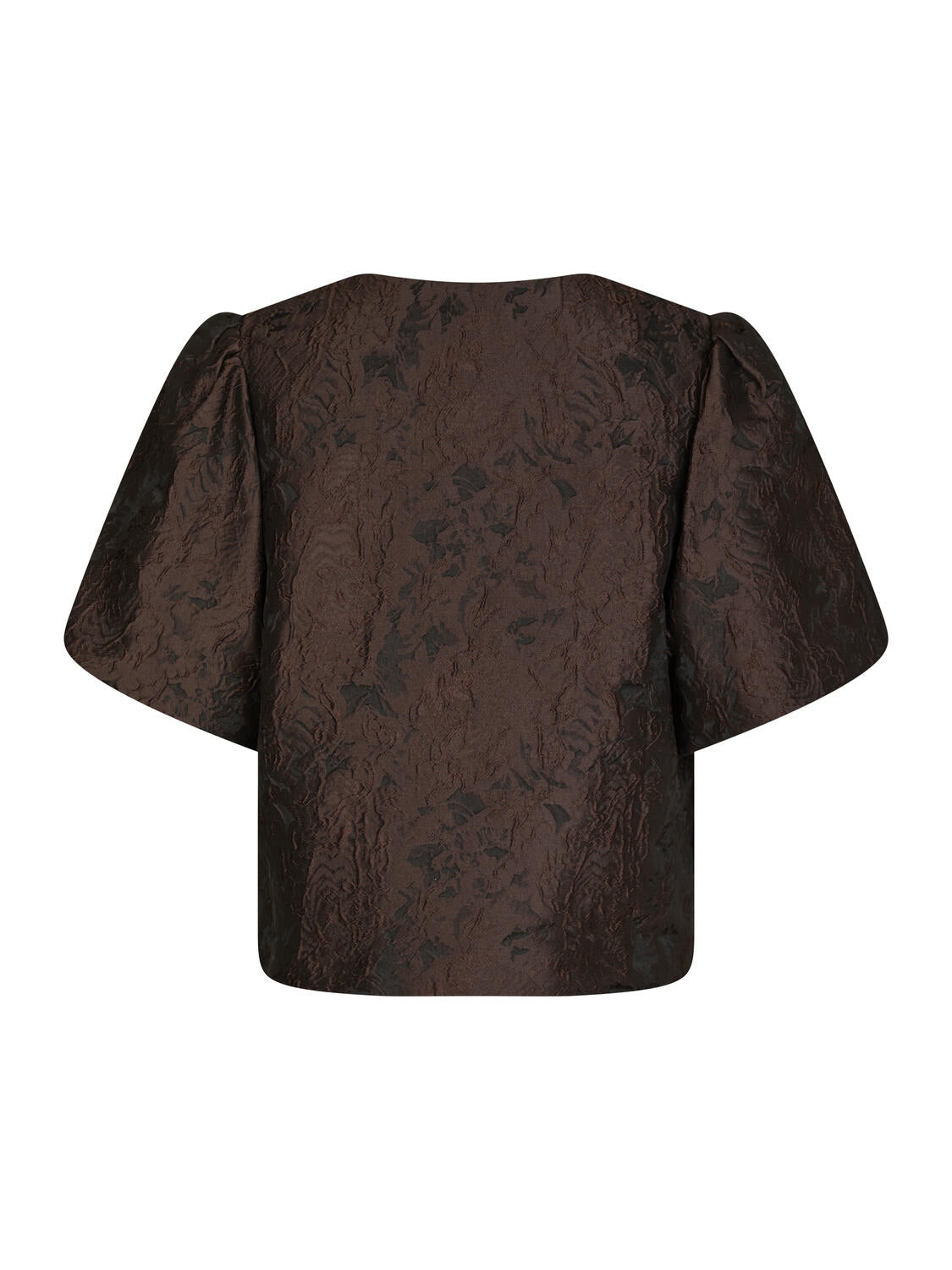 Aisa Brocade bluse - mørkebrun