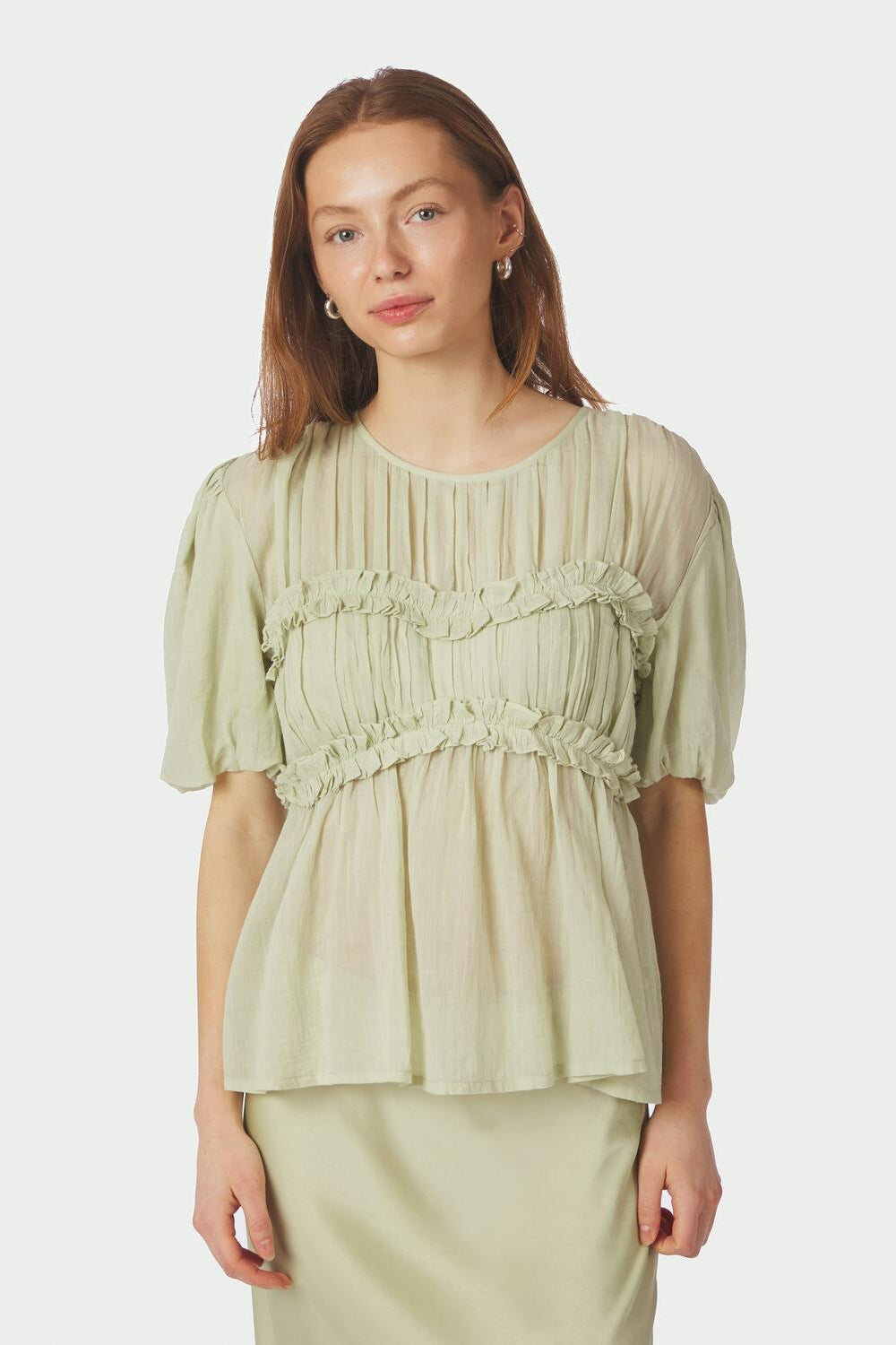 Kiril S Voile bluse - Pistachio