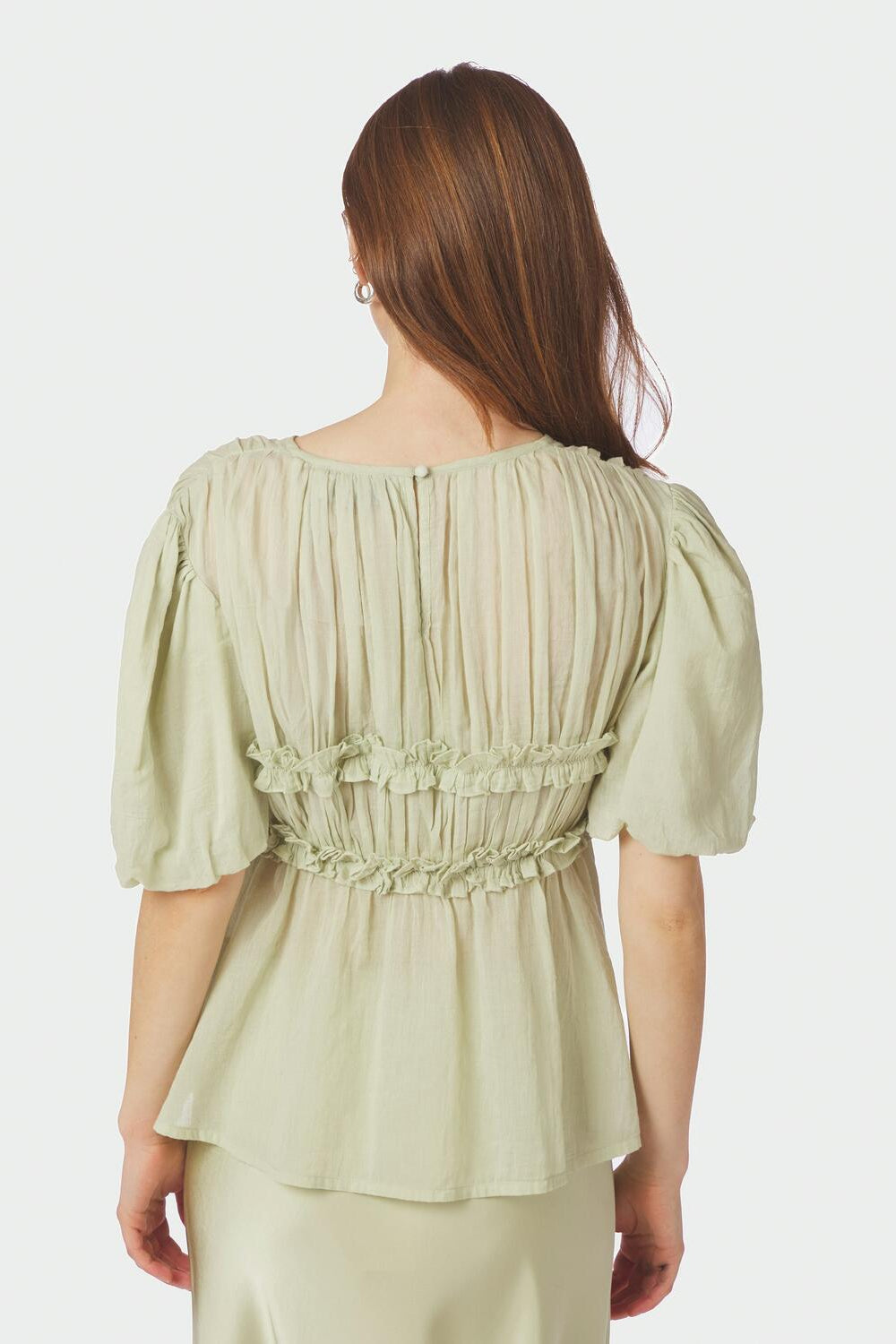 Kiril S Voile bluse - Pistachio