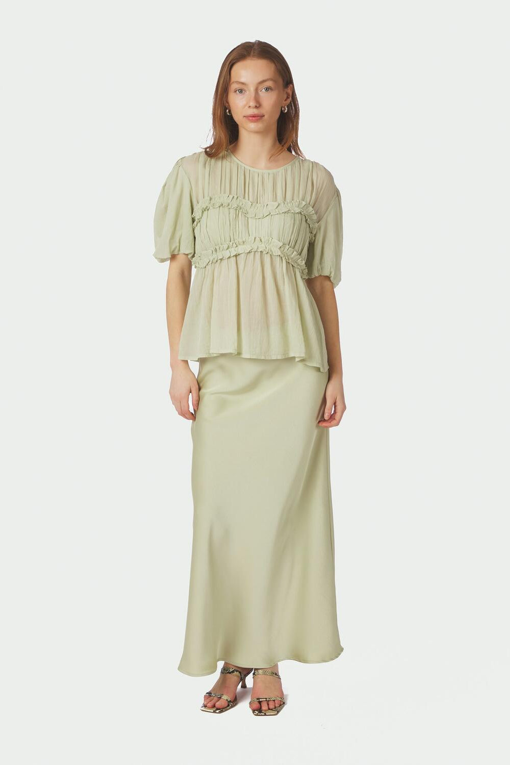 Kiril S Voile bluse - Pistachio