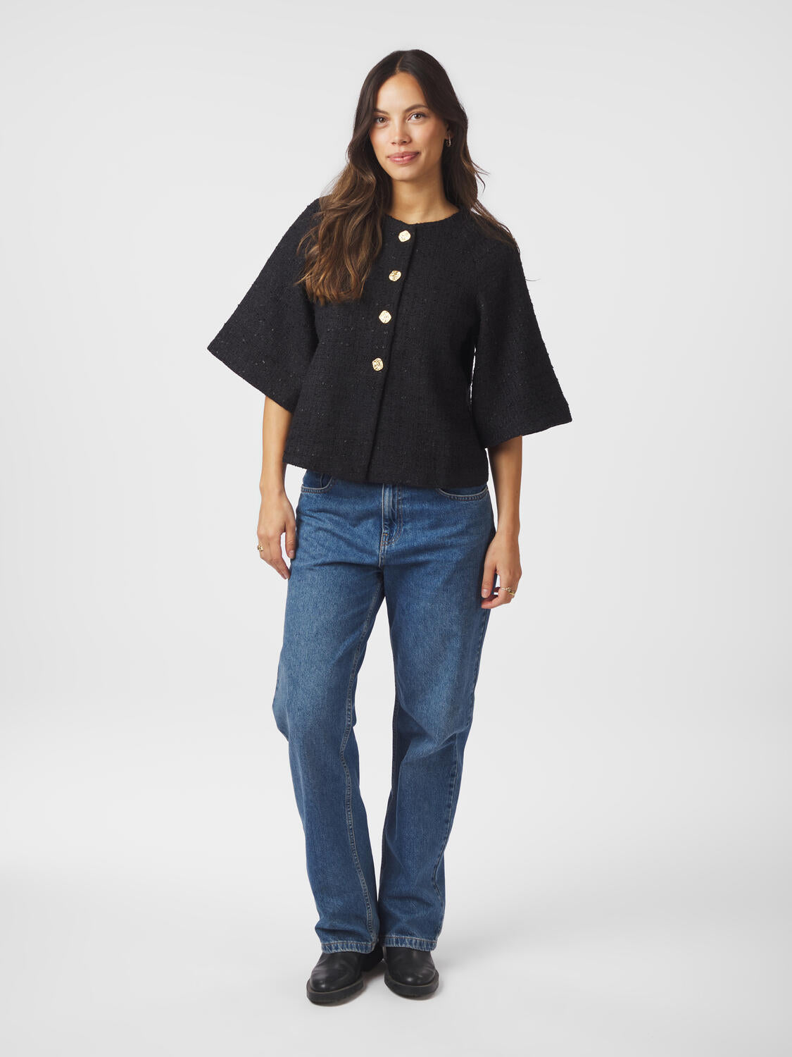 Rosella Boucle Mini jakke - sort