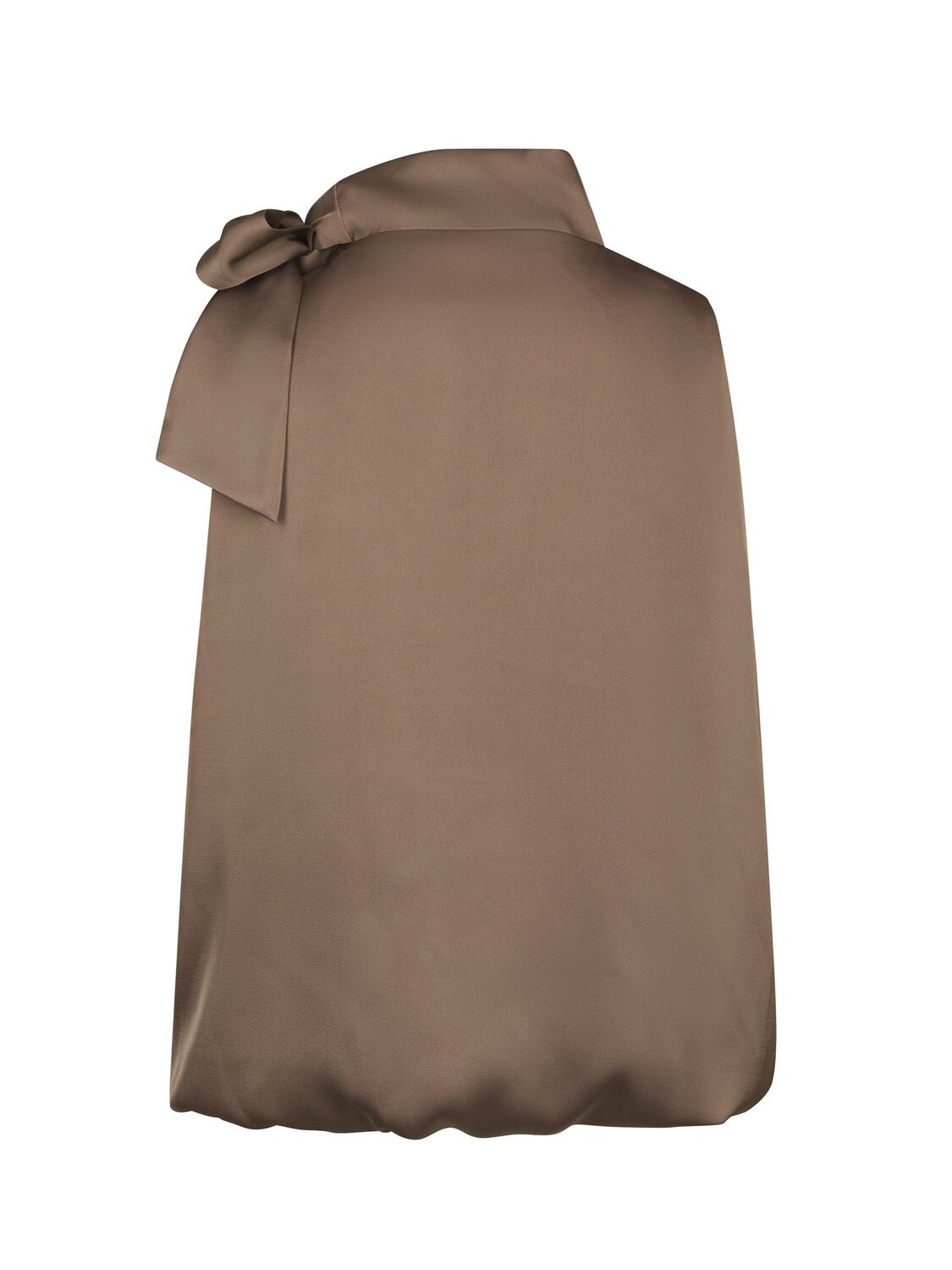 Veda Drapy Satin top – Dark Taupe