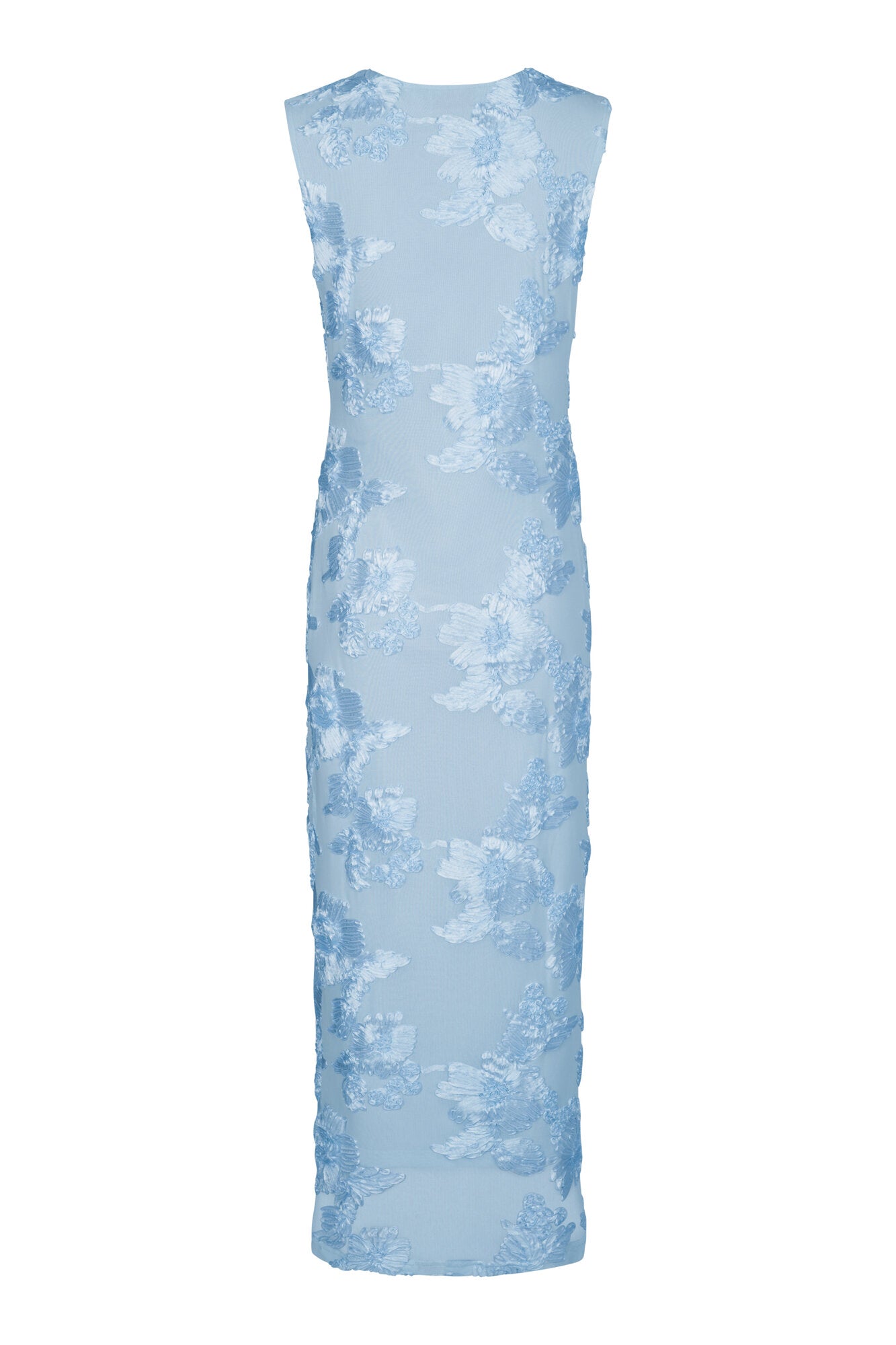 Tiranna Big Flower Mesh kjole - Light Blue
