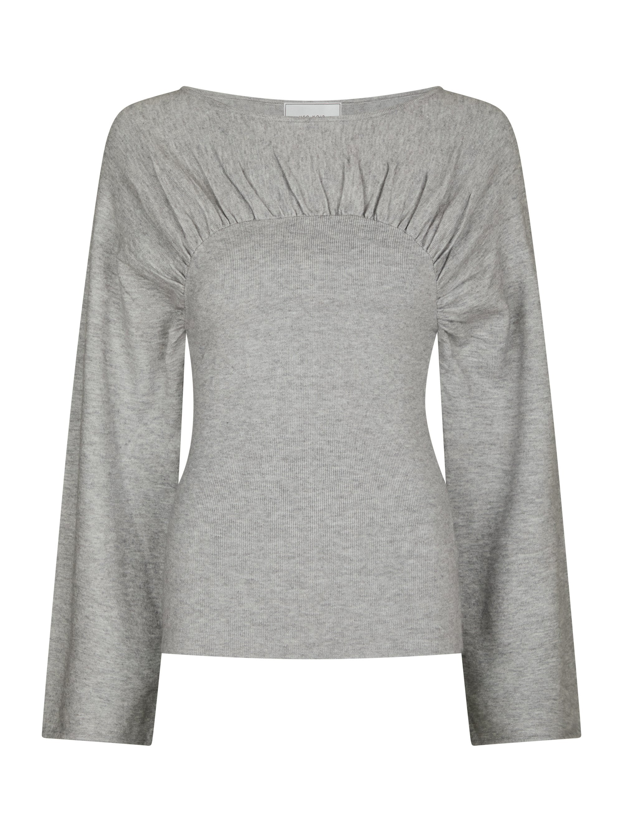 Kaiba Knit bluse - Light Grey Melange