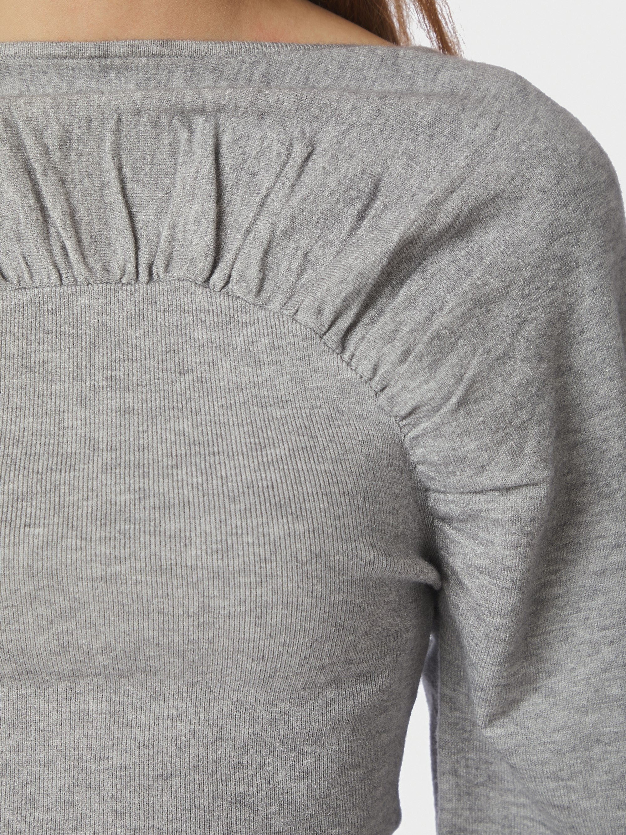 Kaiba Knit bluse - Light Grey Melange