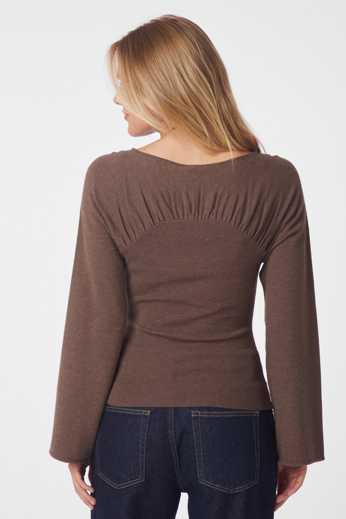 Kaiba striktrøje - Brown Melange