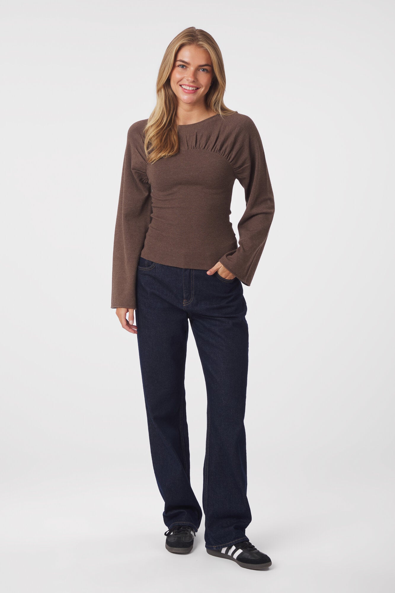 Kaiba striktrøje - Brown Melange