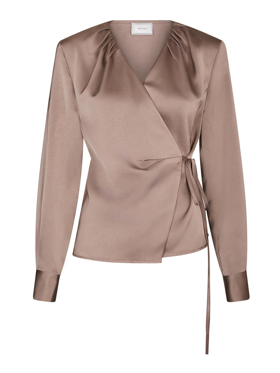 Caprina Heavy Sateen bluse - Dark Taupe