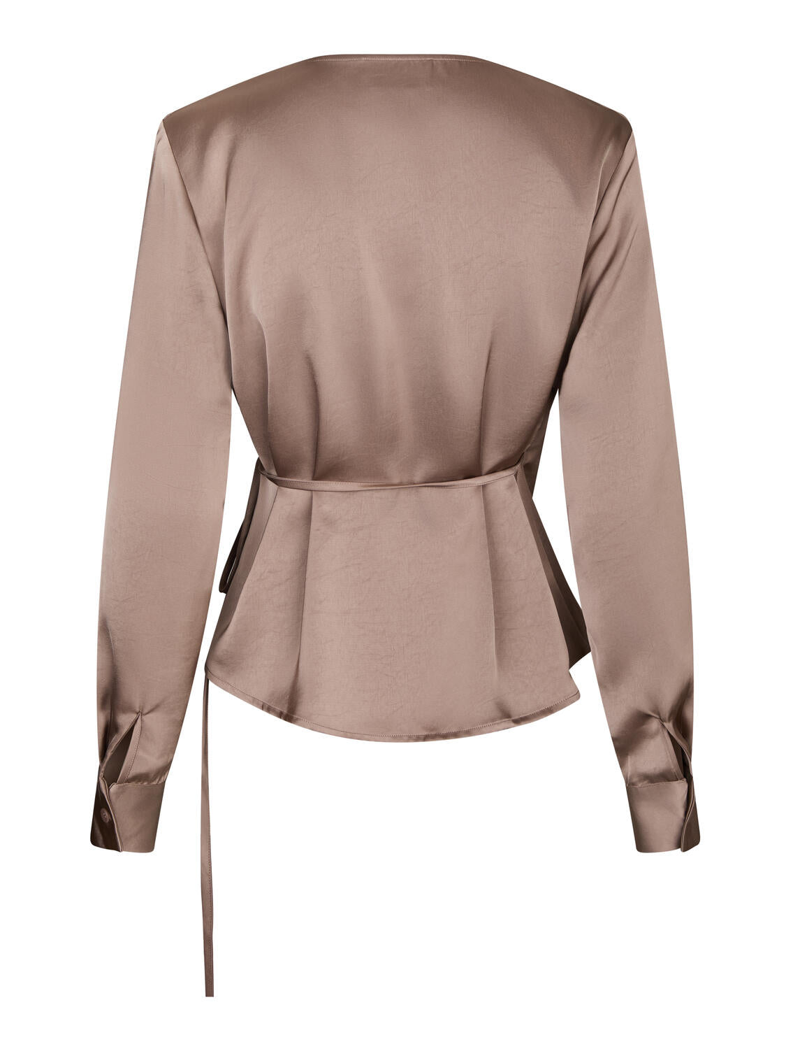 Caprina Heavy Sateen bluse - Dark Taupe