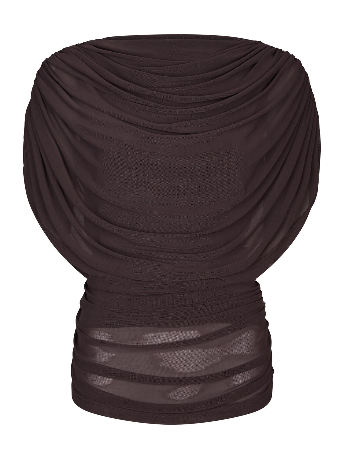 Cottuna Drapy Mesh top - brun