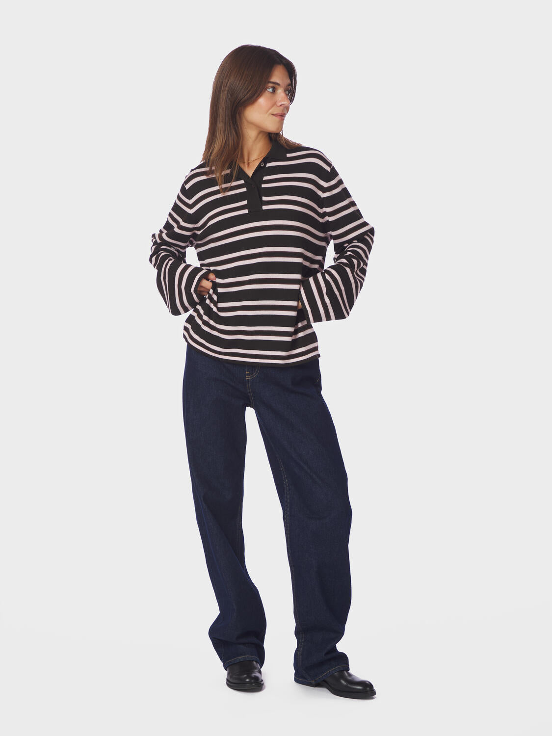 Mala strikker polotrøje - Dark Brown