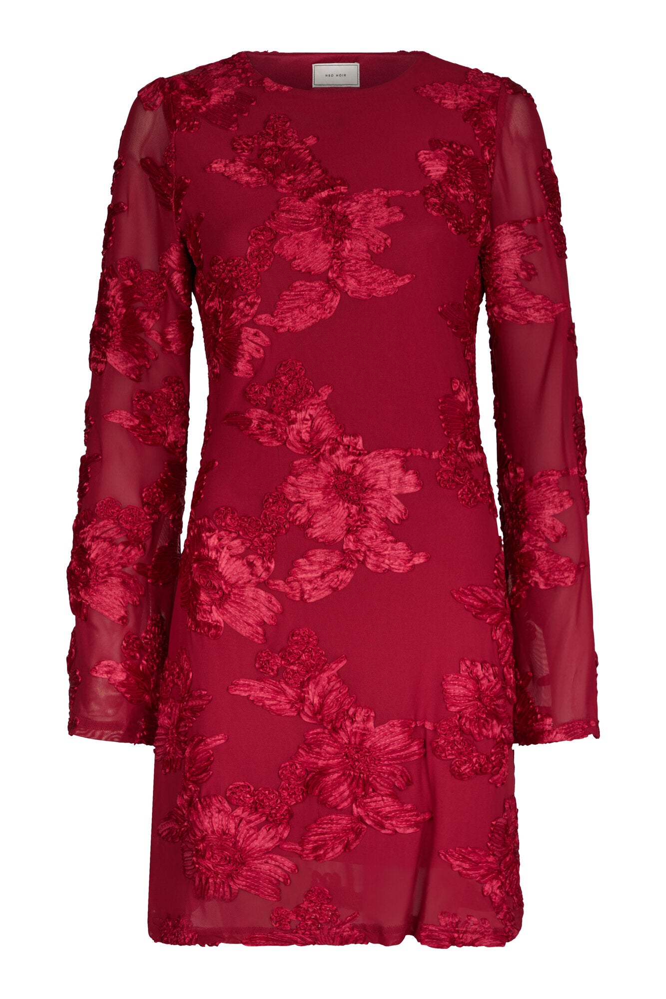 Dirina Big Flower Mesh kjole - rød