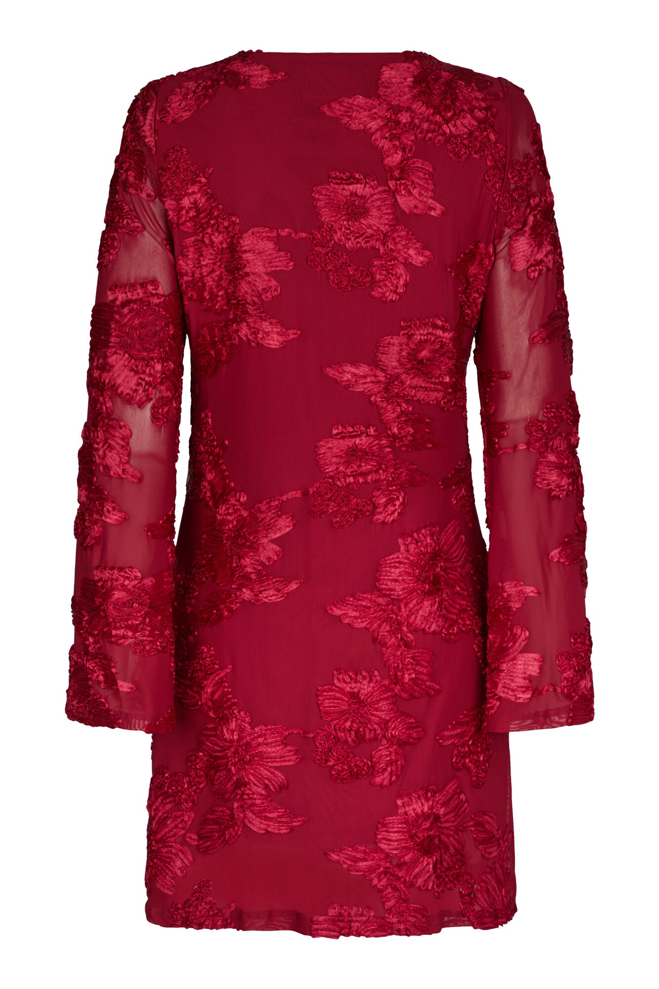 Dirina Big Flower Mesh kjole - rød