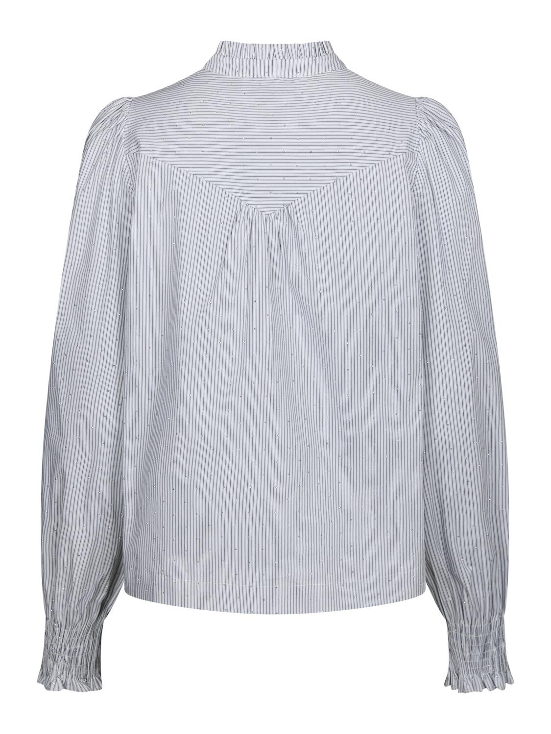 Astrida Stripe Stone skjortebluse - hvid