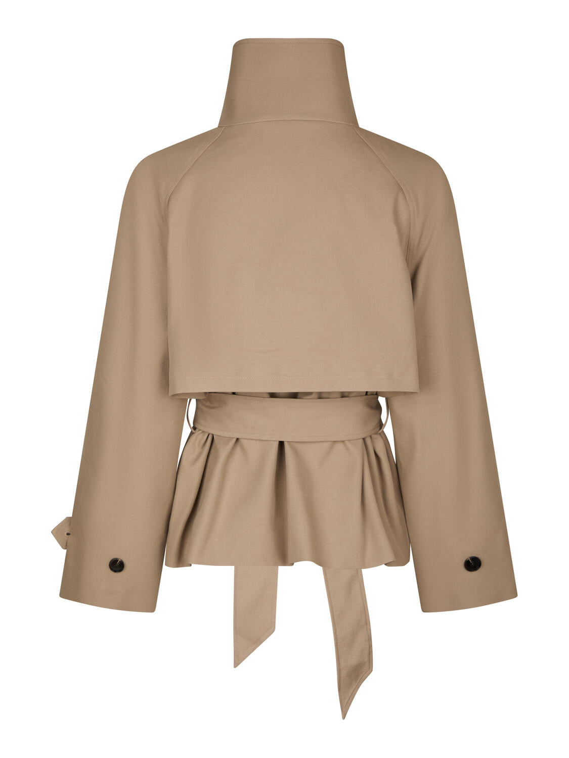Munet kort trenchcoat - sand