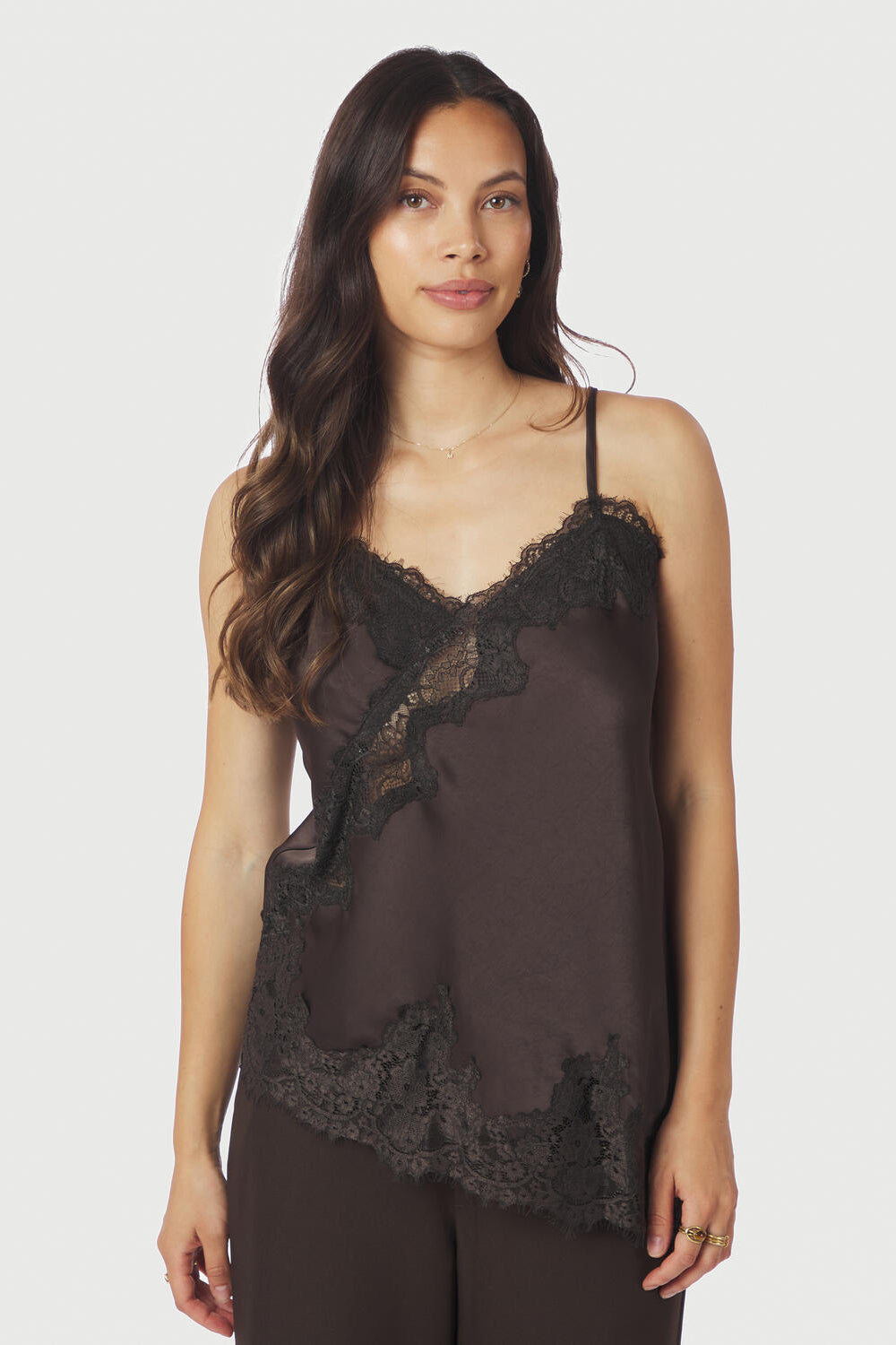 Viole blondetop - mørkebrun