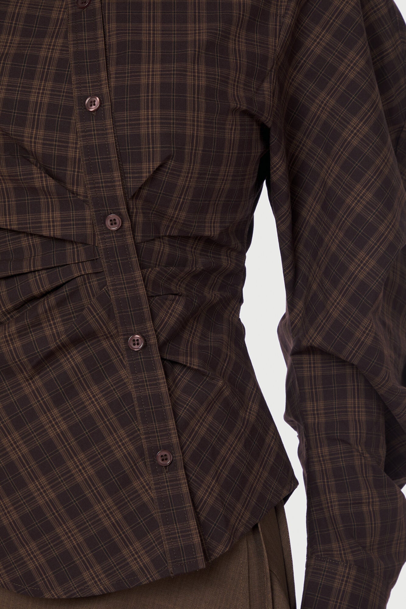 Neoella Check skjorte - mørkebrun