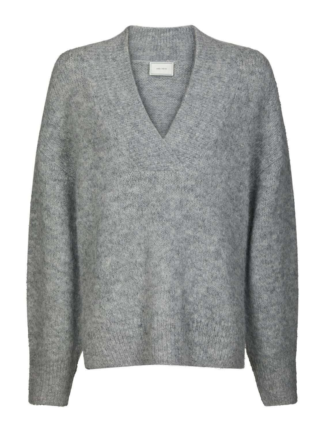 Melli Fluffy striktrøje - Grey Melange
