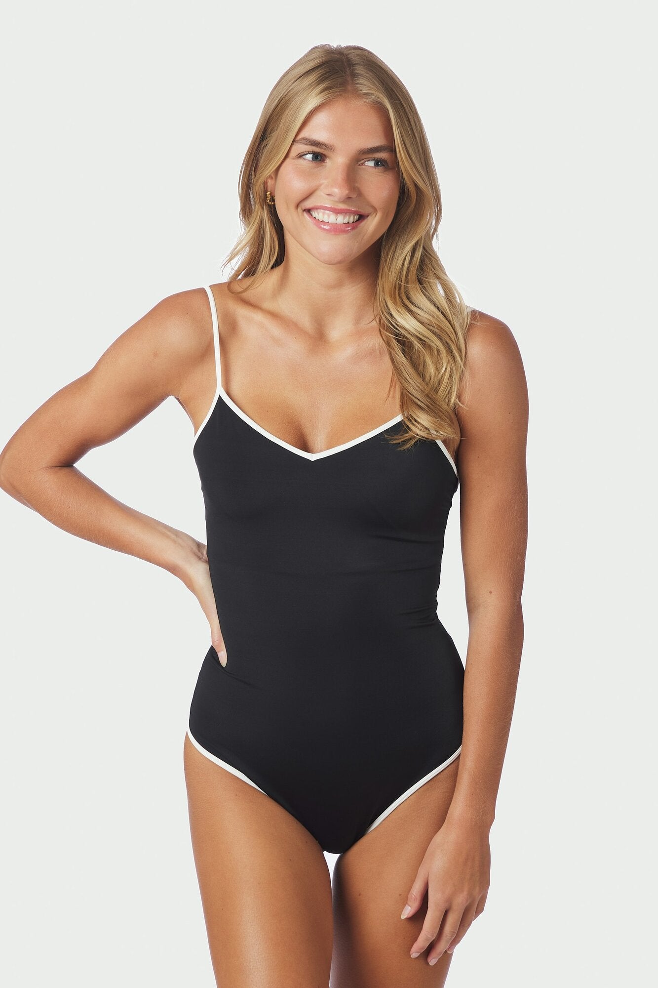 Felice Solid Contrast badedragt - sort/hvid