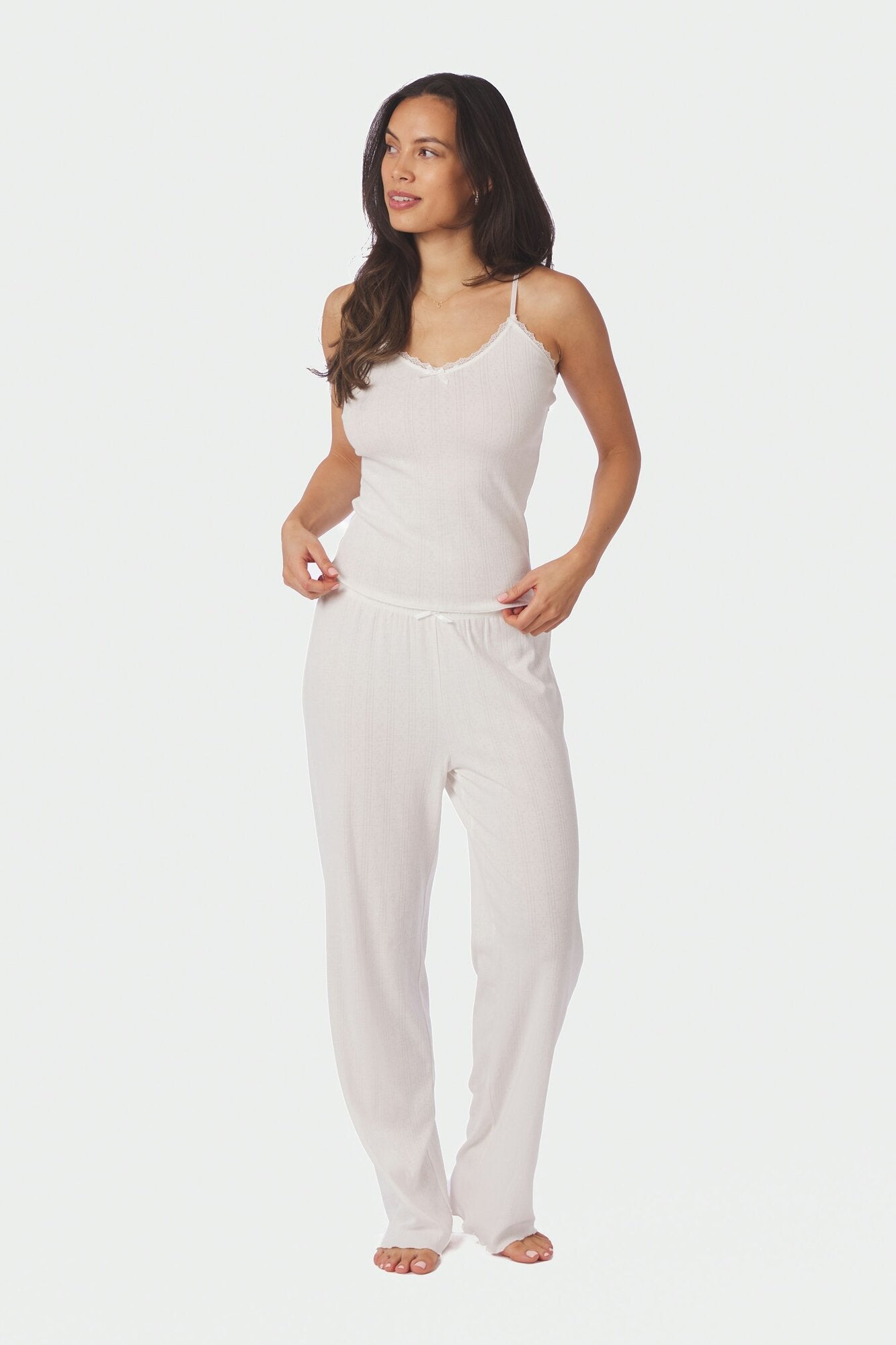 Joya Pointelle top - Off White