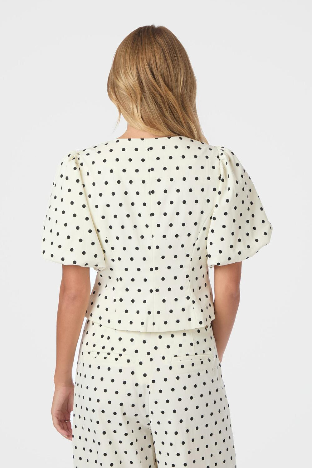 Anela Dot bluse - hvid