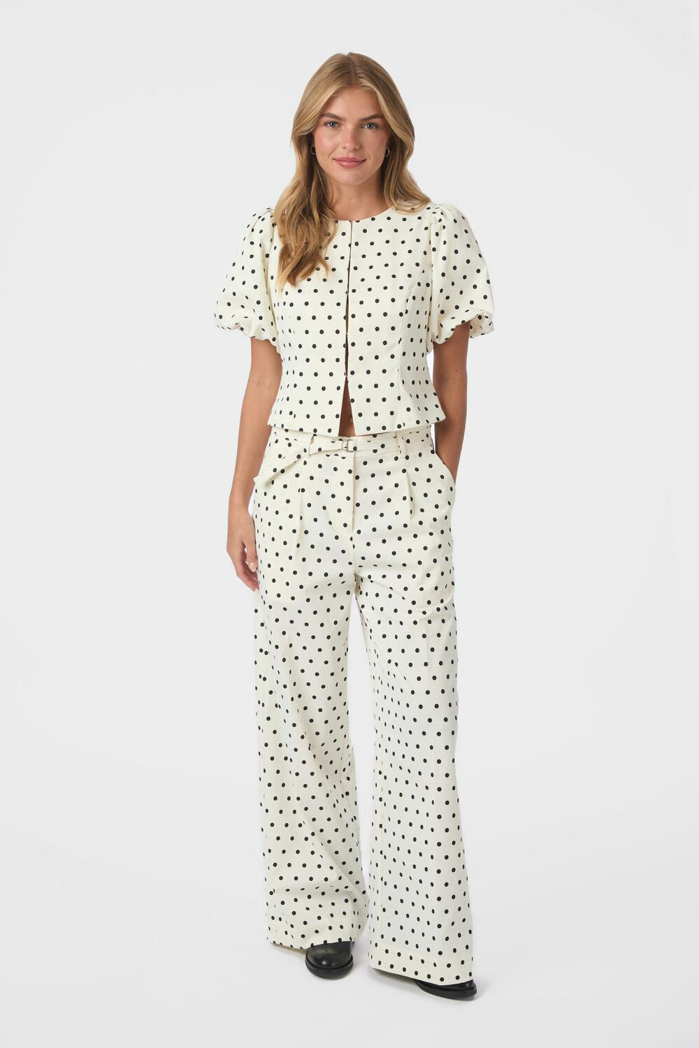Anela Dot bluse - hvid