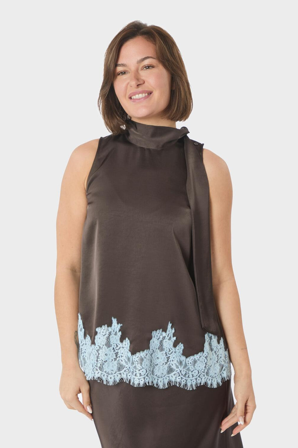 Lorenz blondetop - mørkebrun