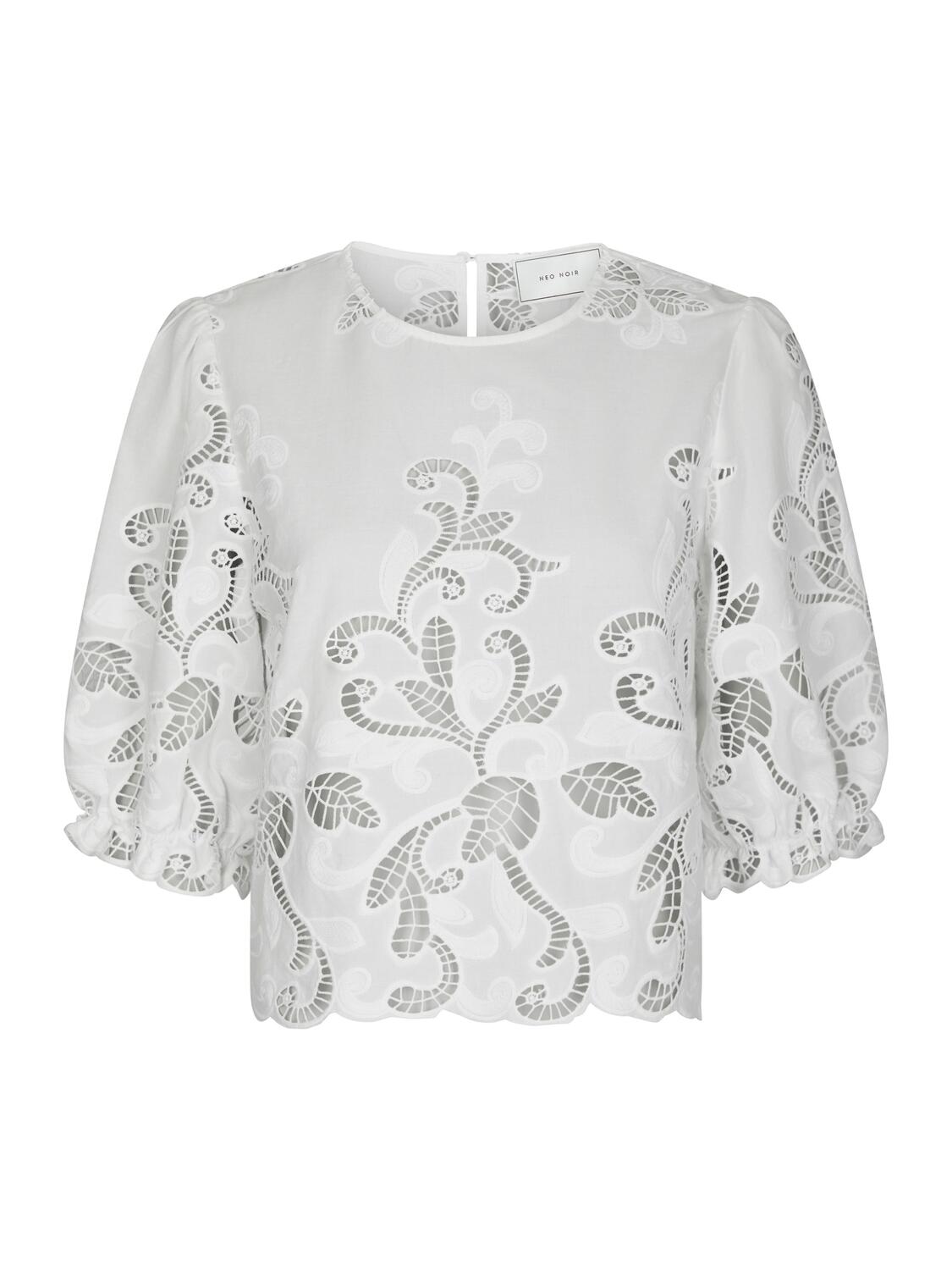 Fia Embroidery bluse - hvid
