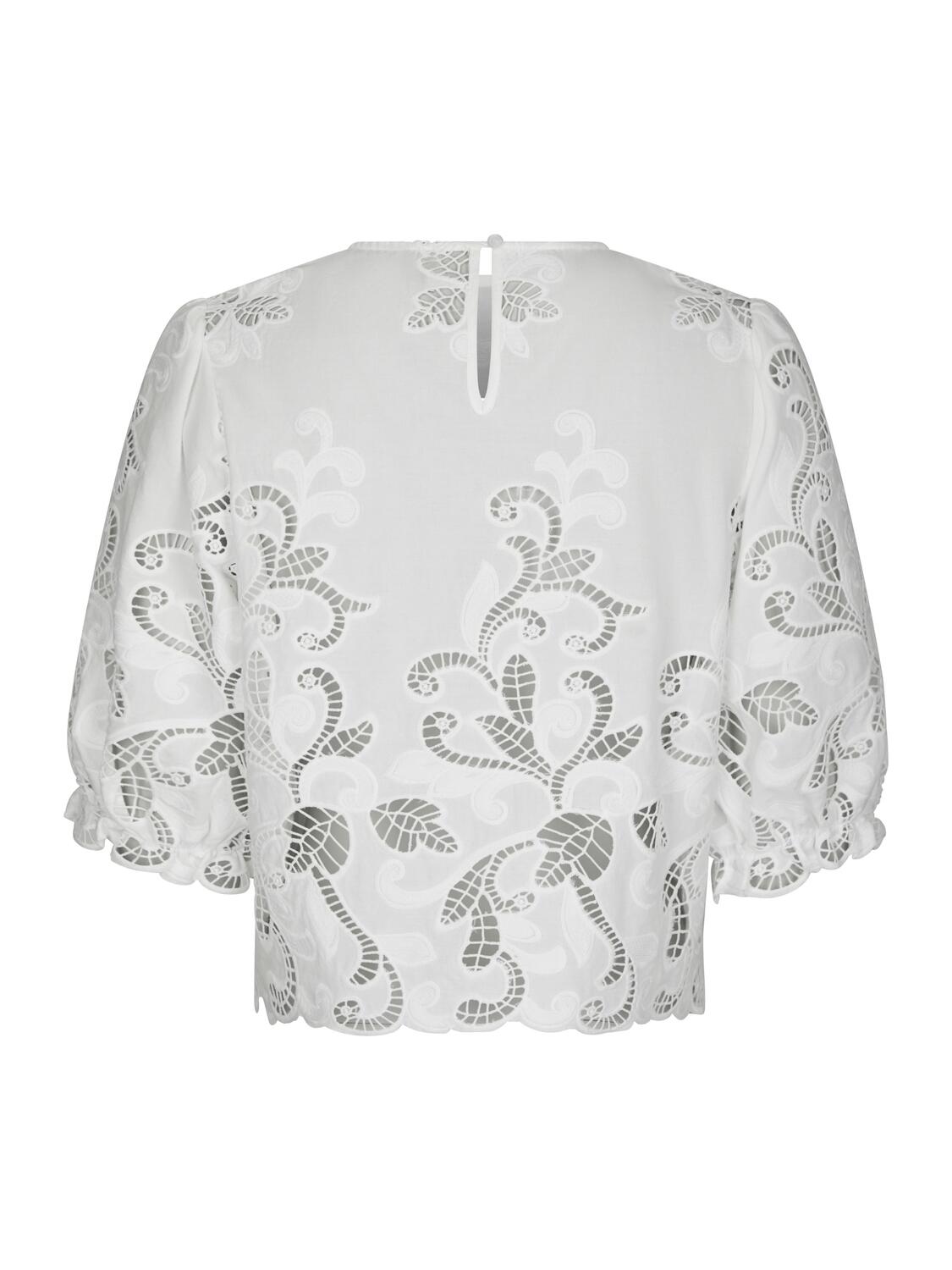 Fia Embroidery bluse - hvid