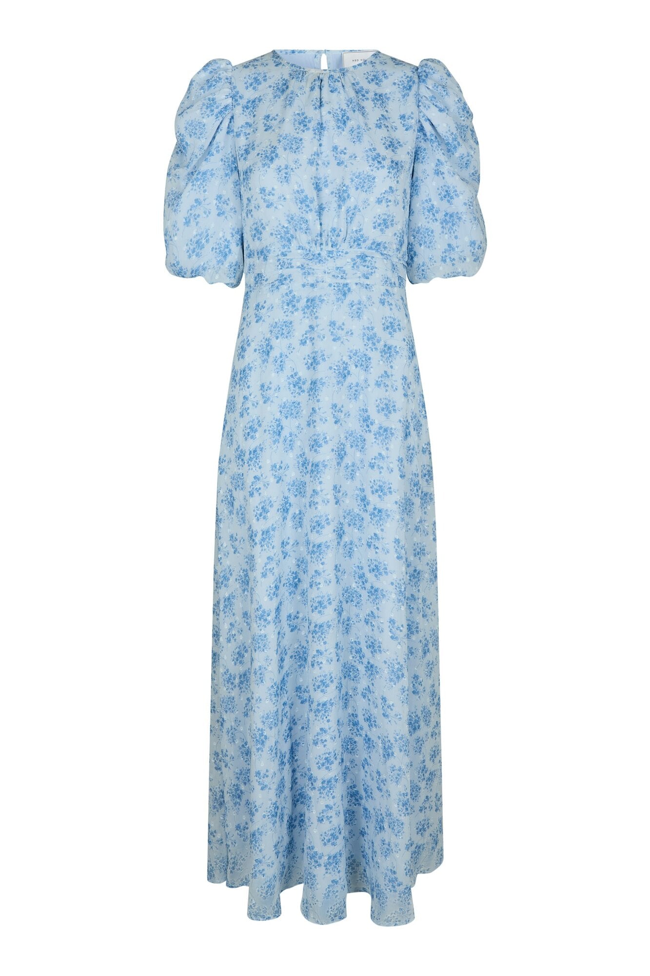 Kikka Chiffon Flower kjole - lyseblå