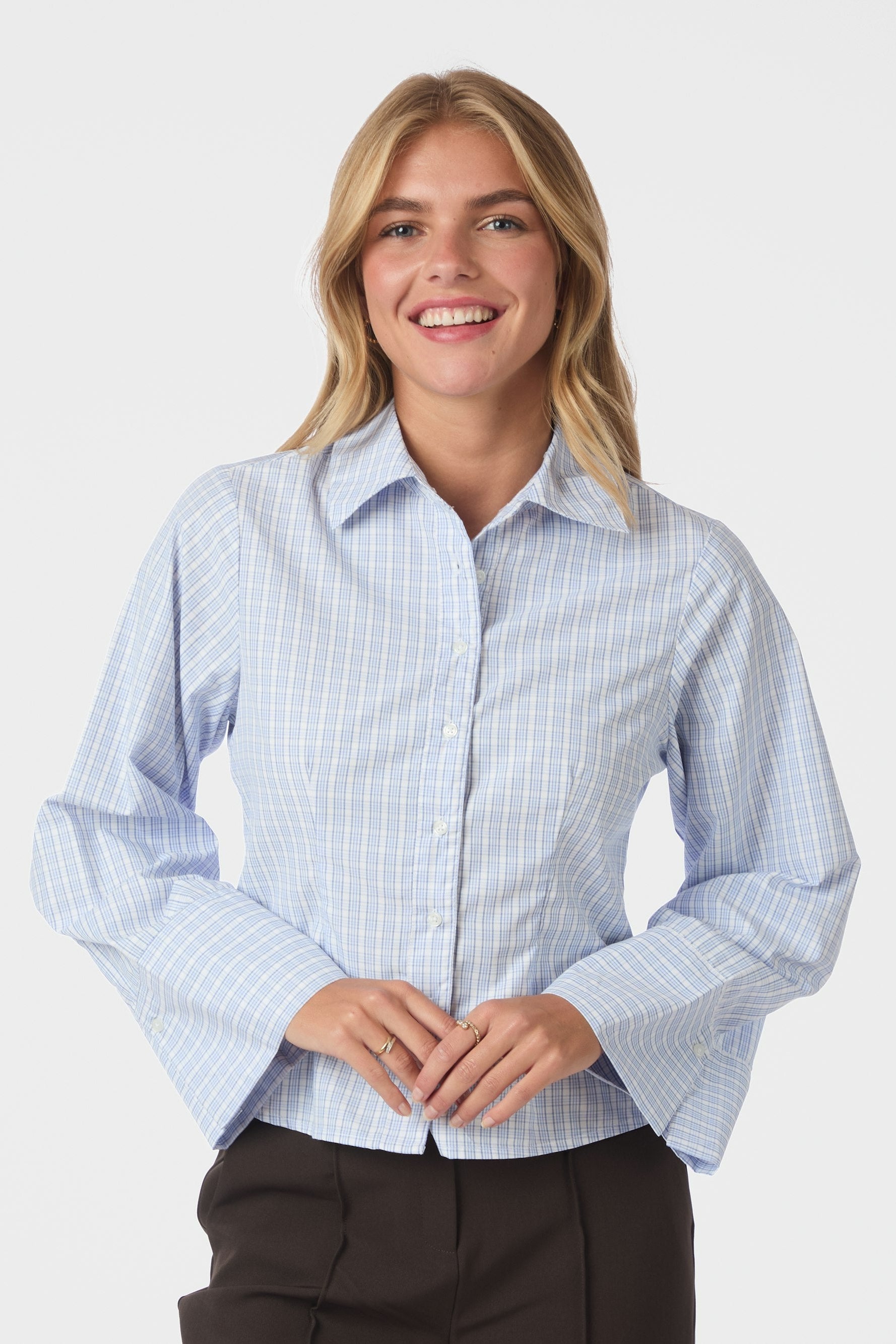 Rosa Light Check skjorte - lyseblå