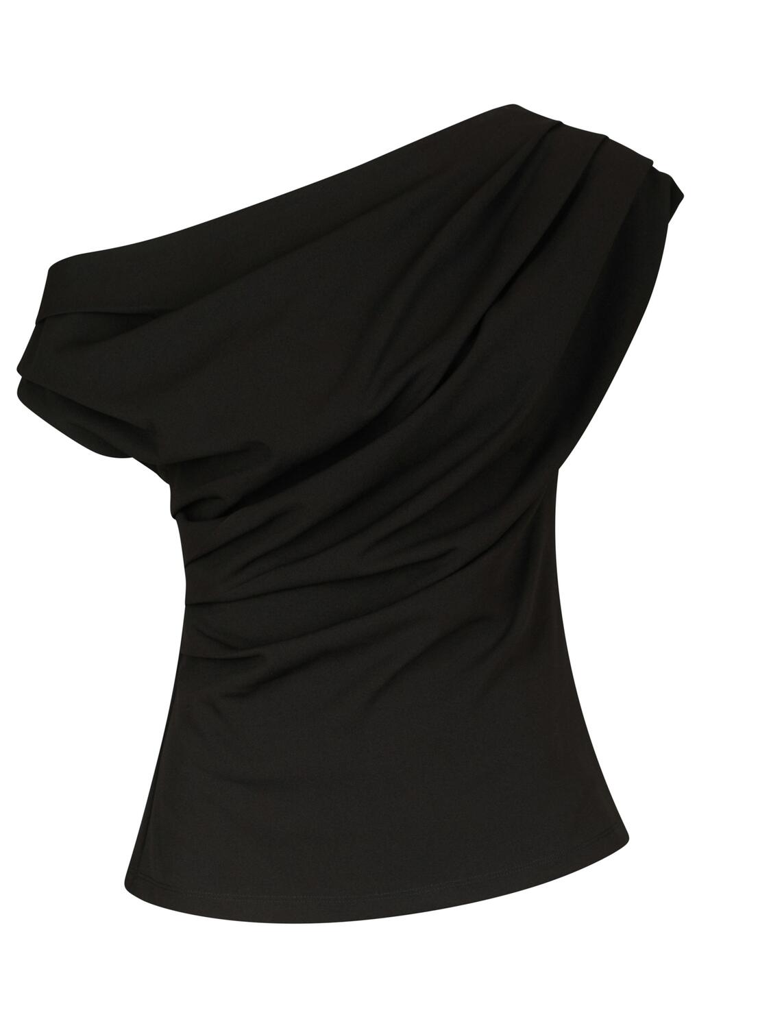 Mabelle Drapy one-shoulder top – Black