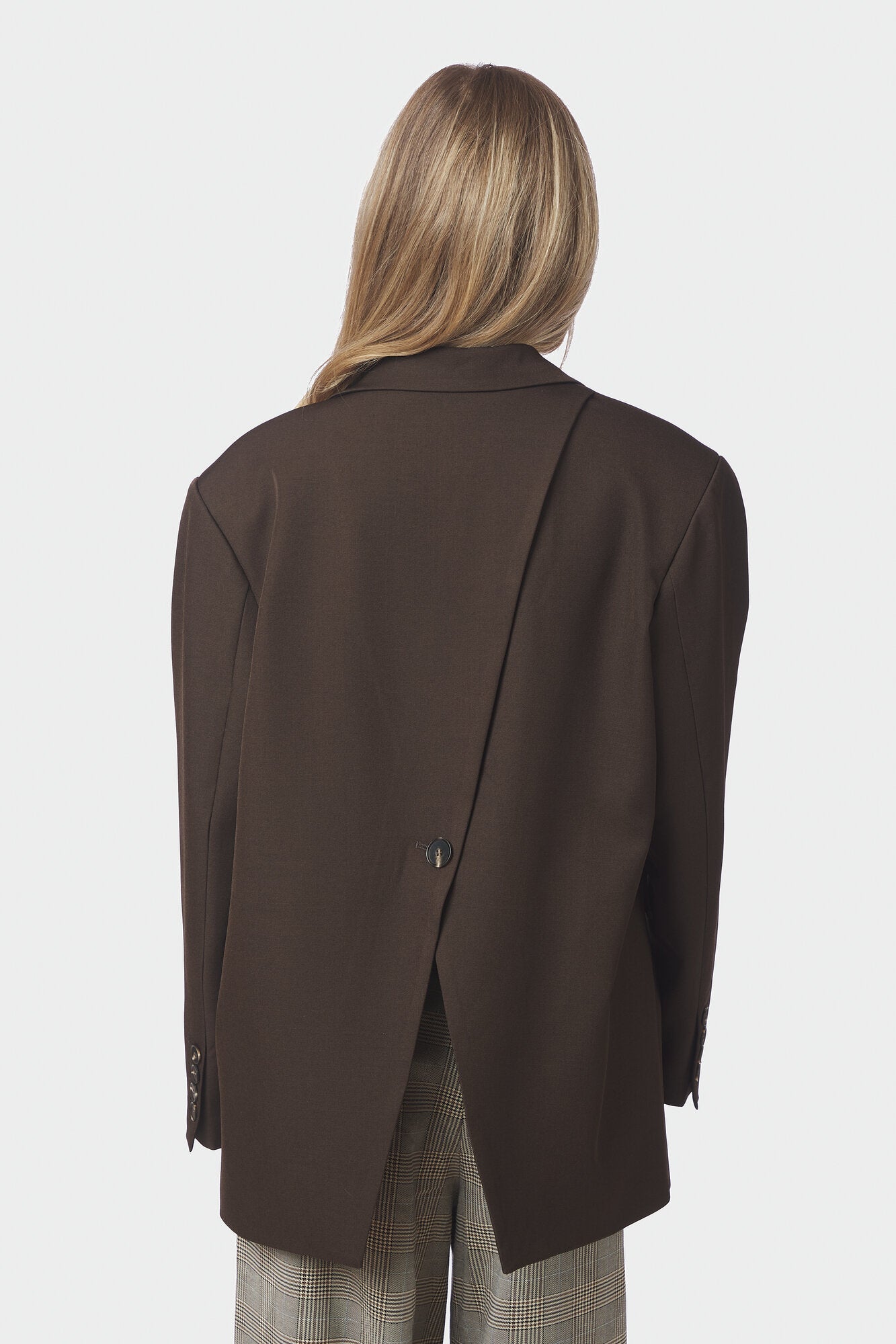 Aarielle Structure blazer - mørkebrun