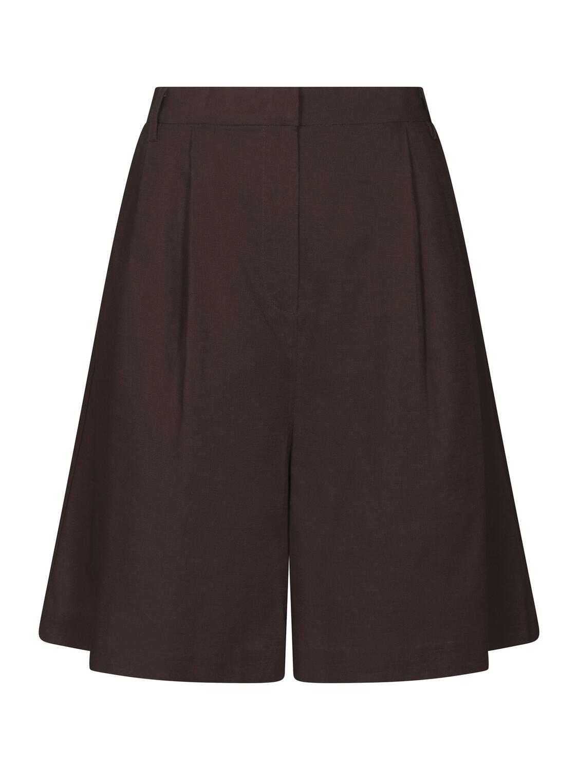 Nika hørshorts - mørkebrun