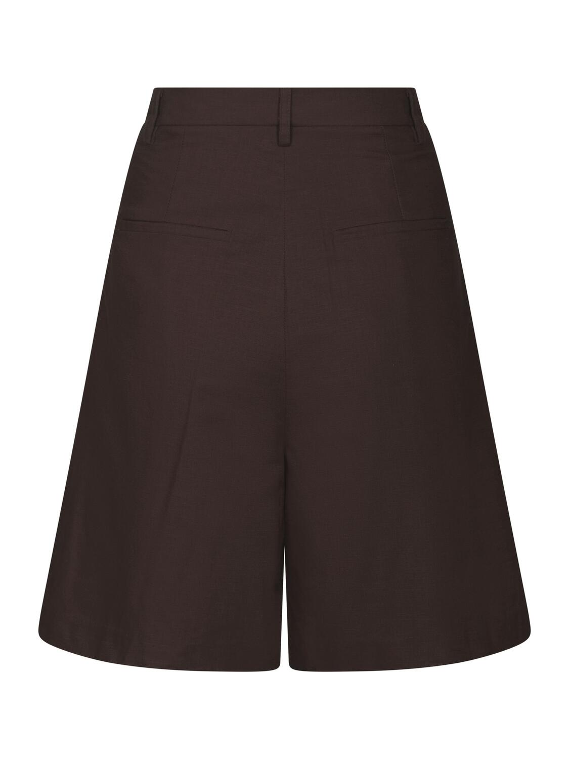 Nika hørshorts - mørkebrun