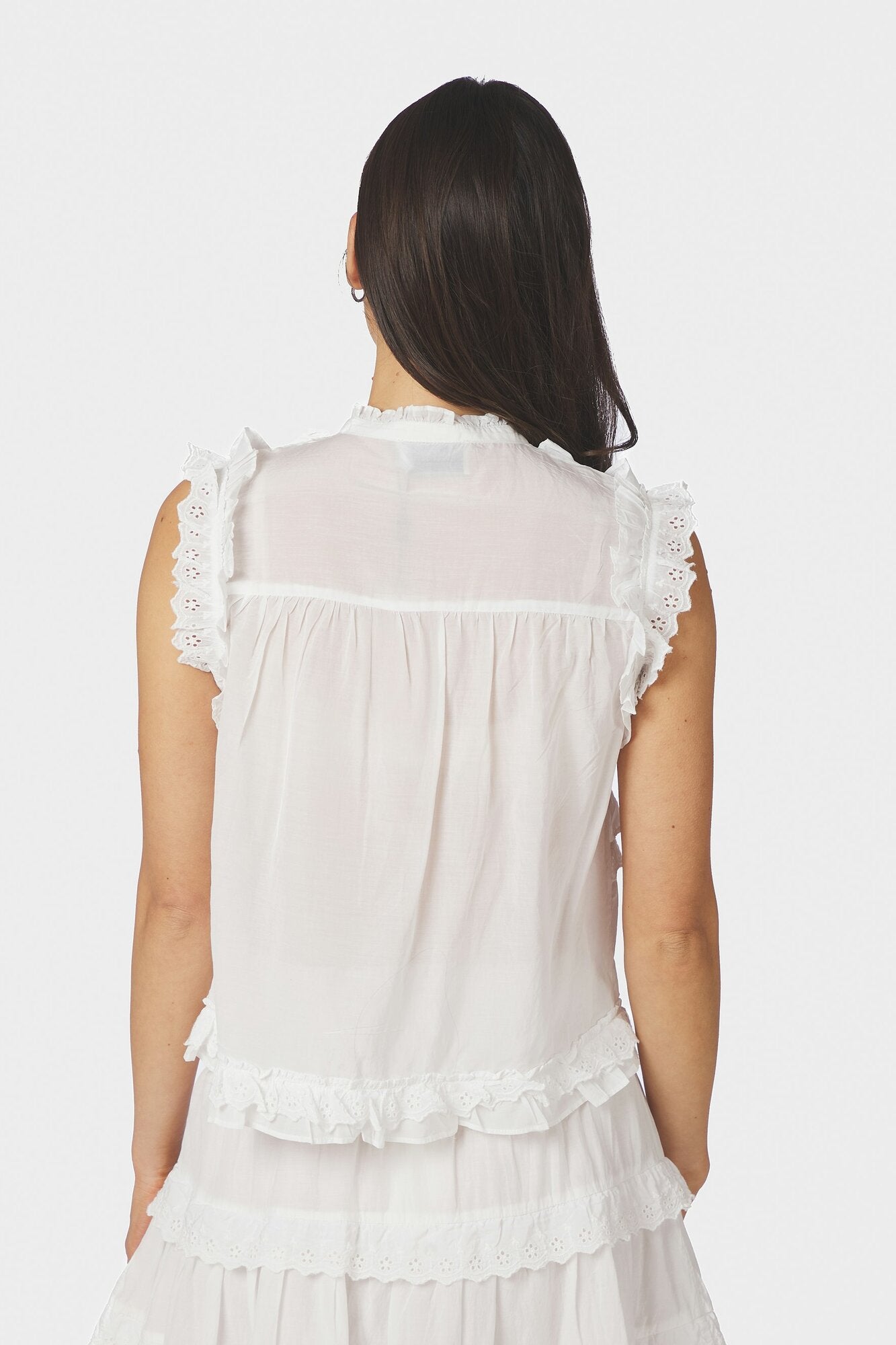 Celia Ruffle top - hvid