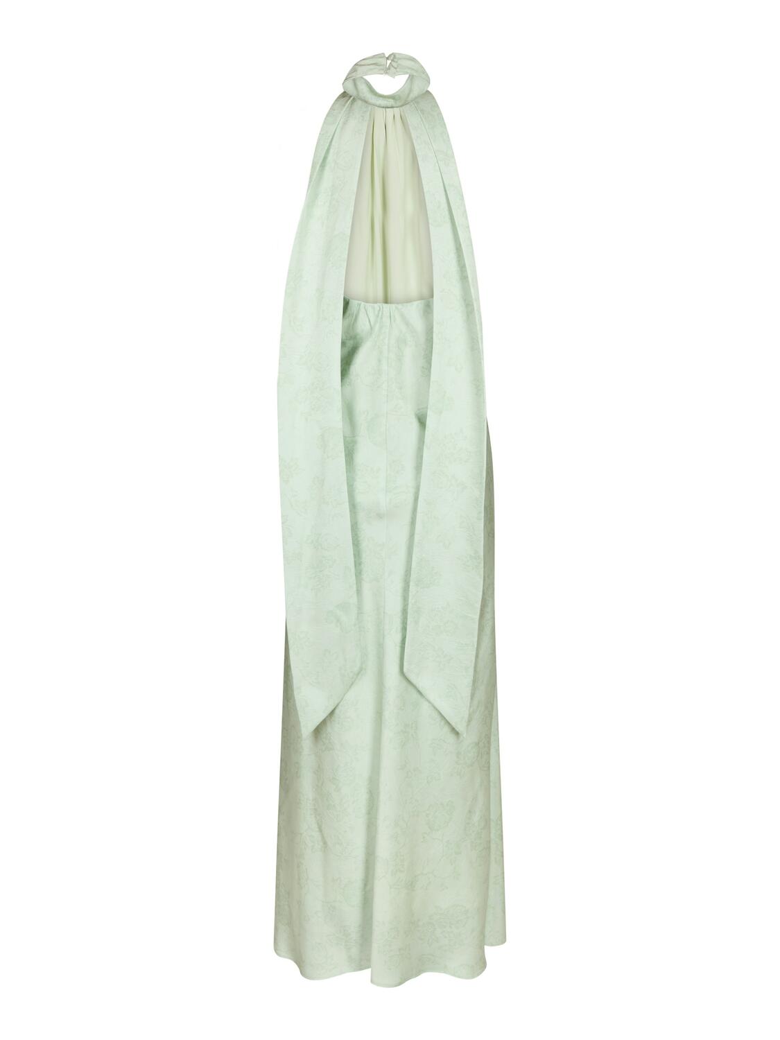 Fiona Pattern Satin kjole - lysegrøn