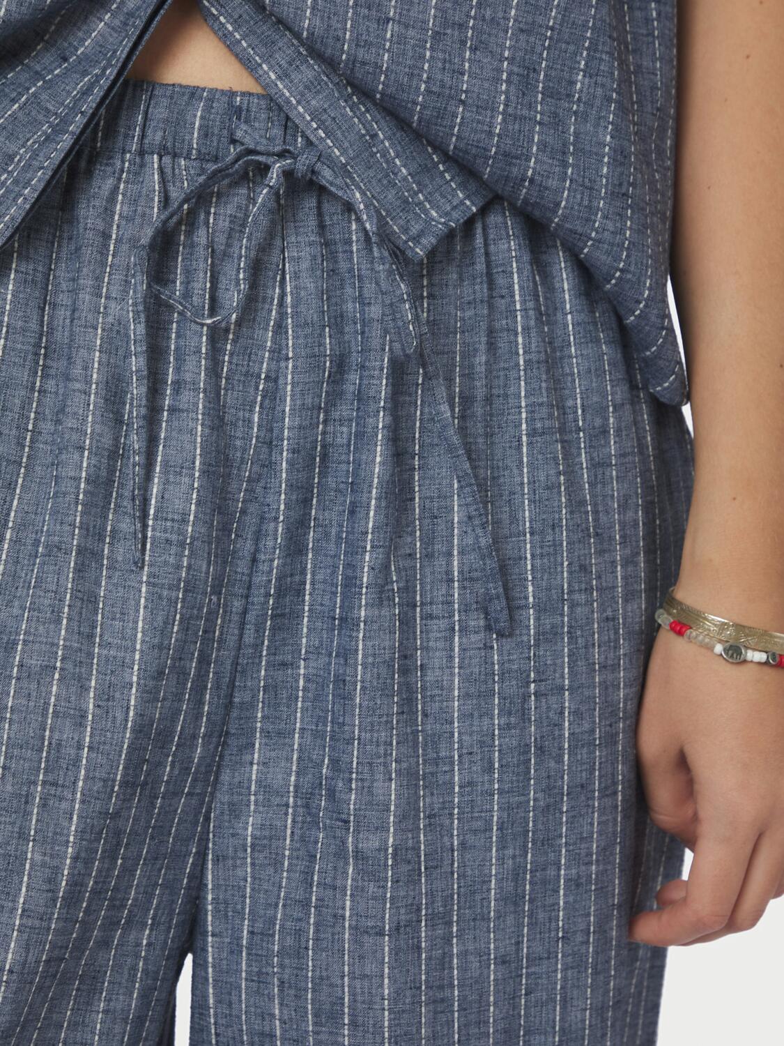 Heifa Emb Stripe bukser - blå