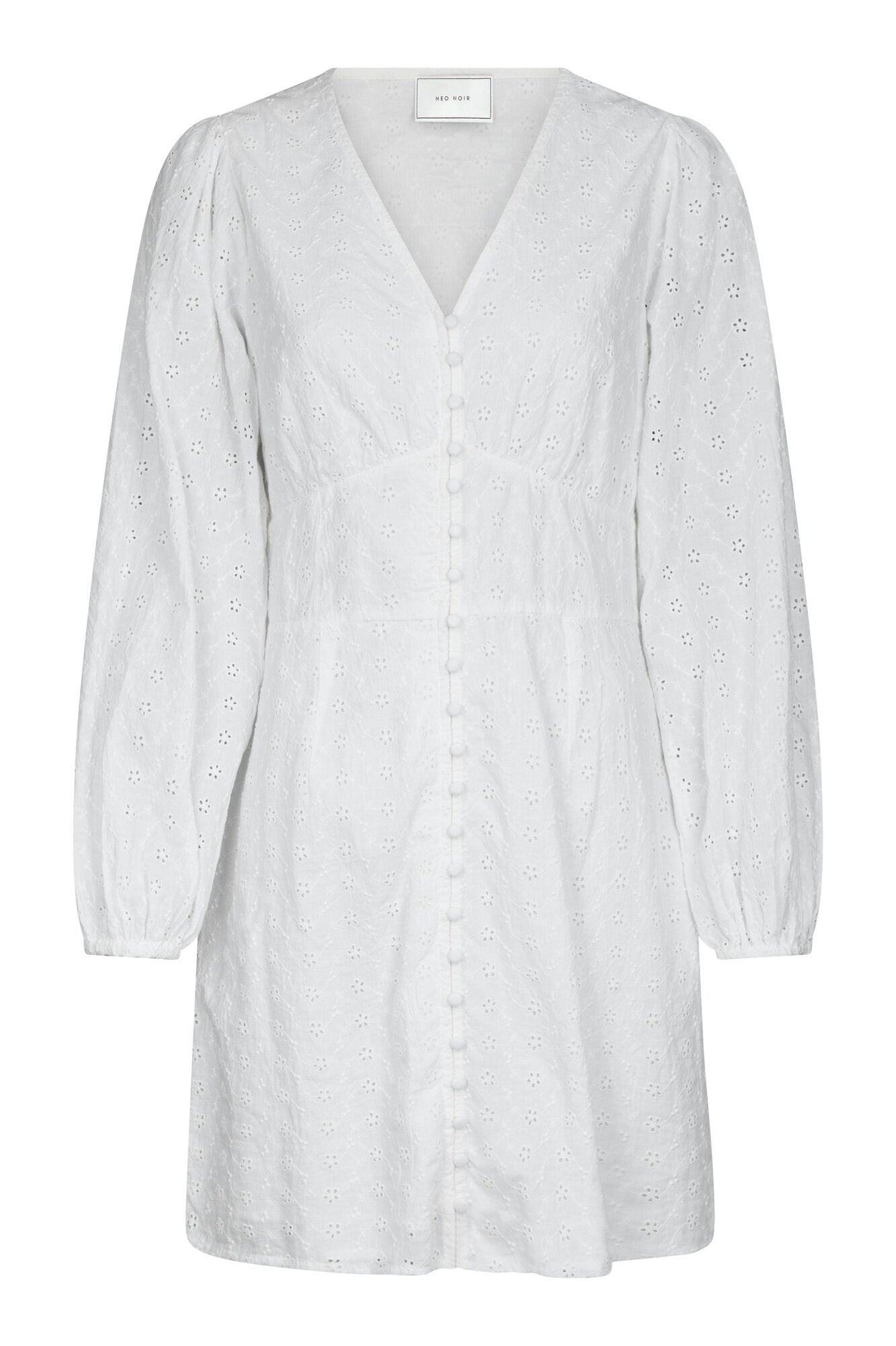Mabel Embroidery kjole - hvid