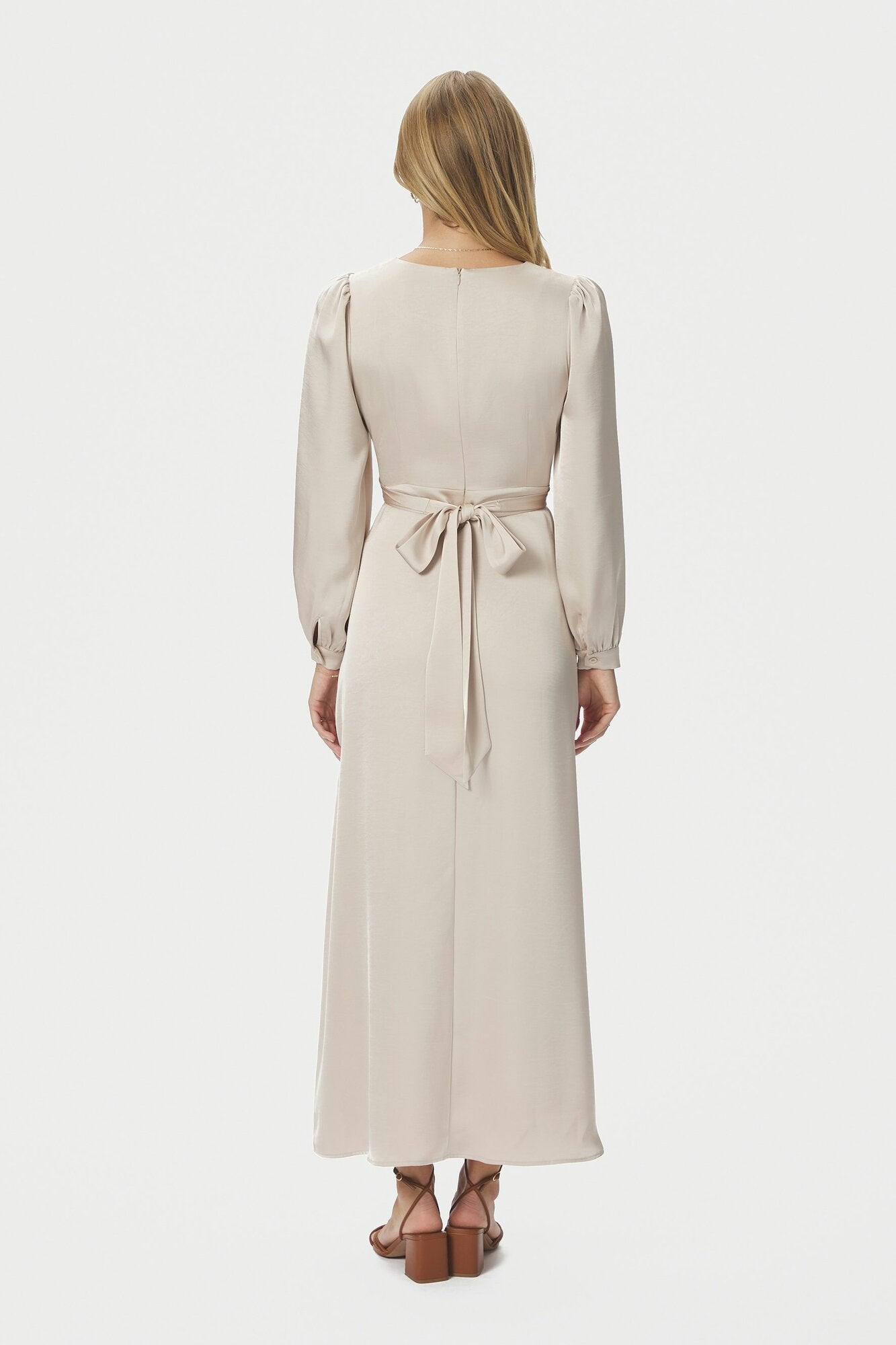 Bretti Heavy Sateen kjole - Champagne