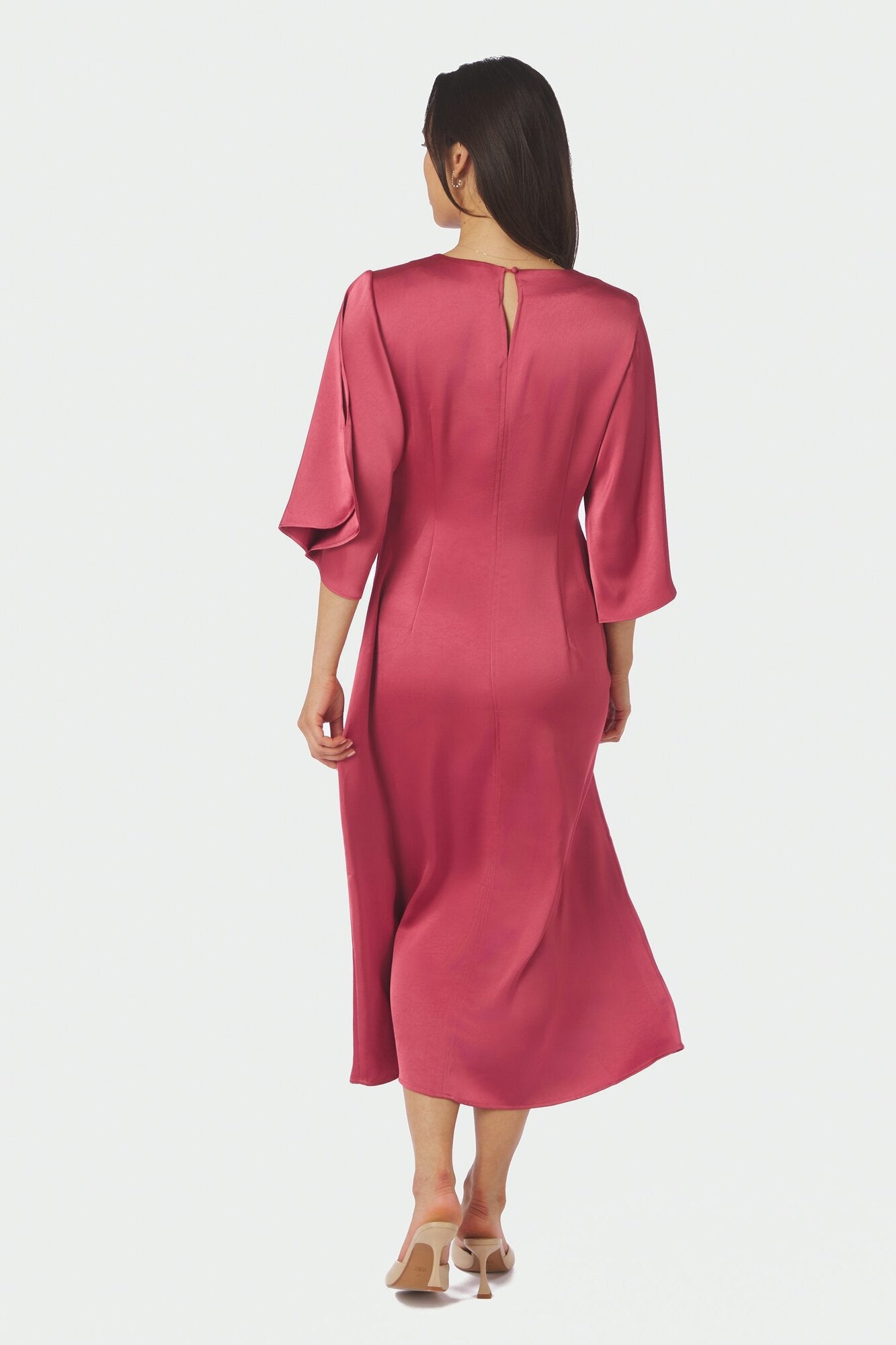 Remara Heavy Sateen kjole - Cherry Pink